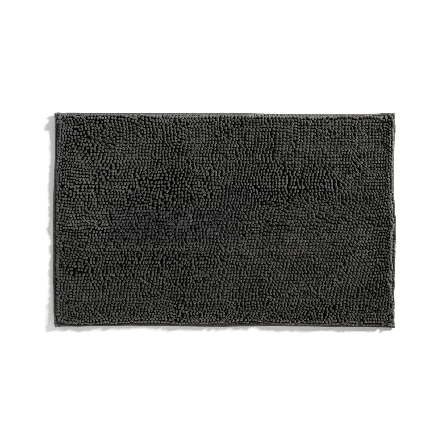 Soft Absorbent Chenille Bath Mat Rug with Anti-Skid Rubber Backing, 34 x 21, Gray, by Noble Linens
