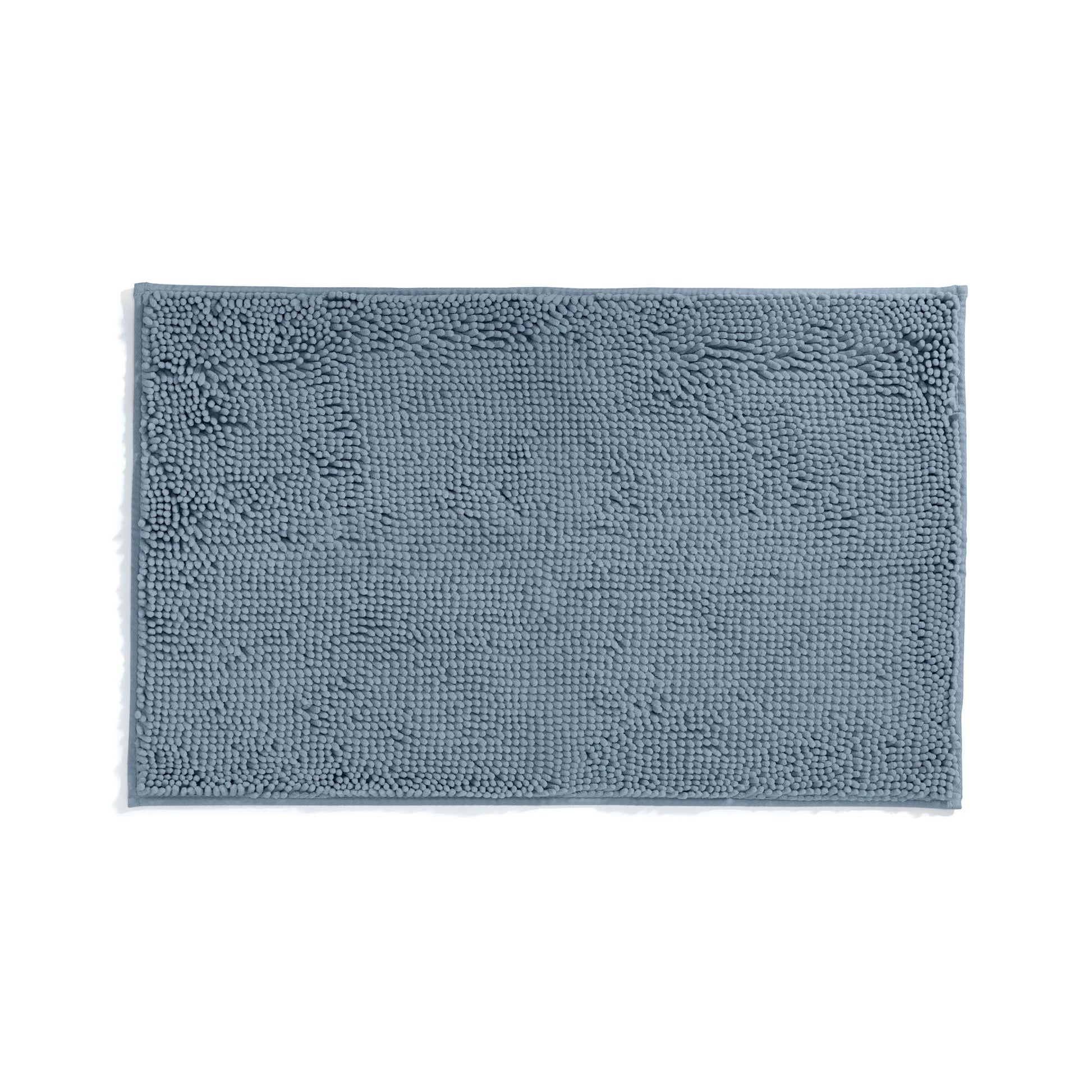 Soft Absorbent Chenille Bath Mat Rug with Anti-Skid Rubber Backing, 34 x 21, Light Blue, by Noble Linens