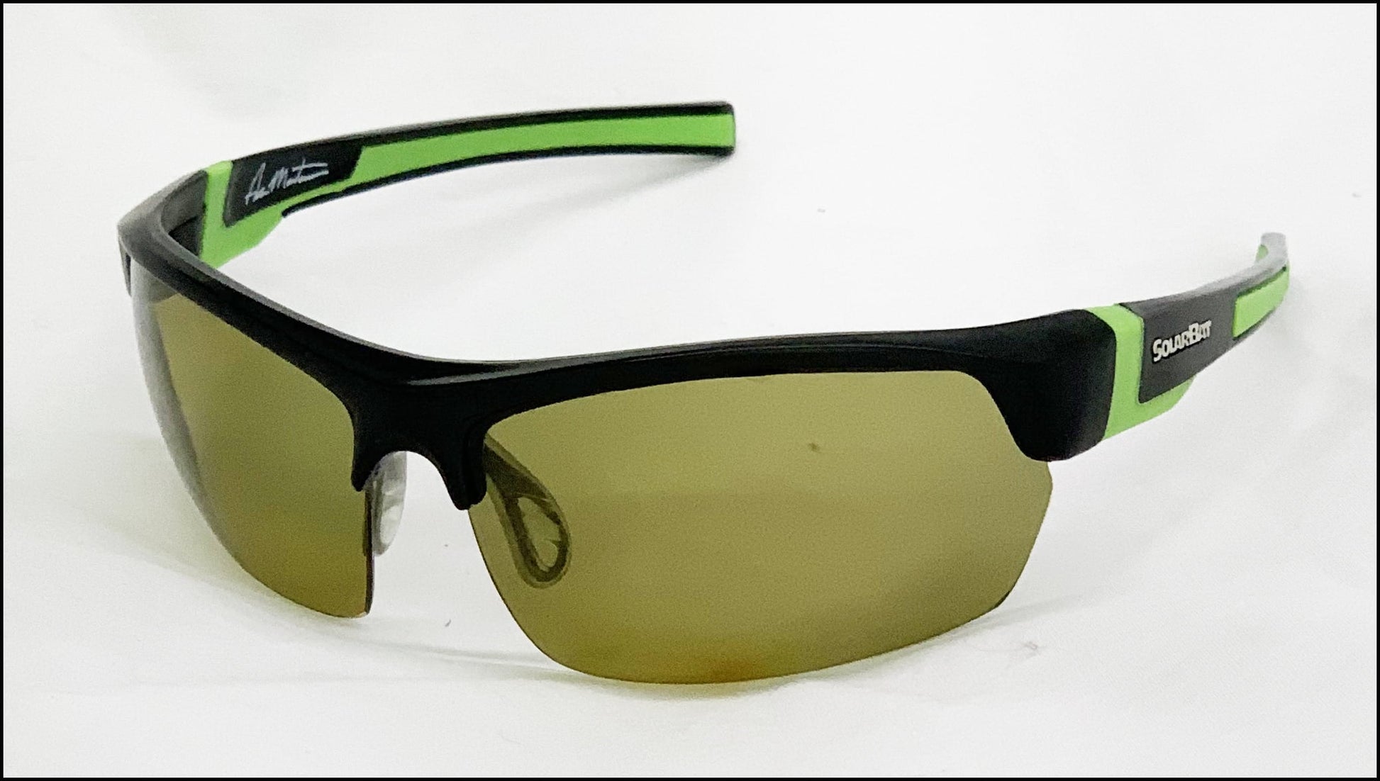 Solar Bat Eye Protection The Natural 1 Lime Green with Polarized Lenses Hi Con Yellow
