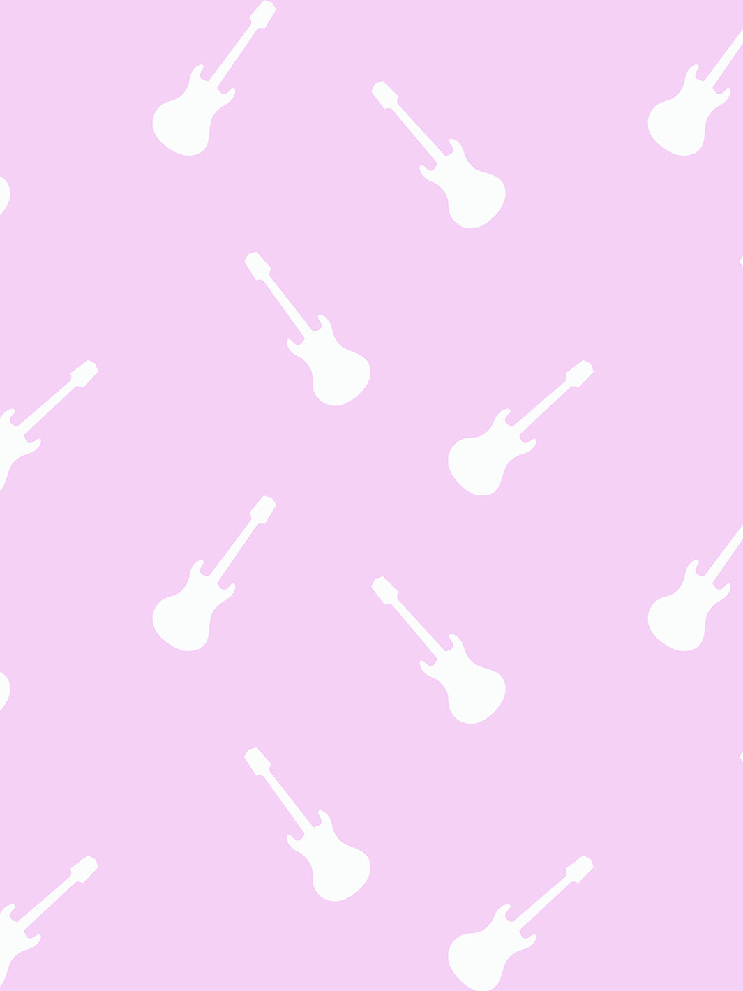 Solid Electric Guitar Removable Vinyl Wallpaper by Barbie - Lavender