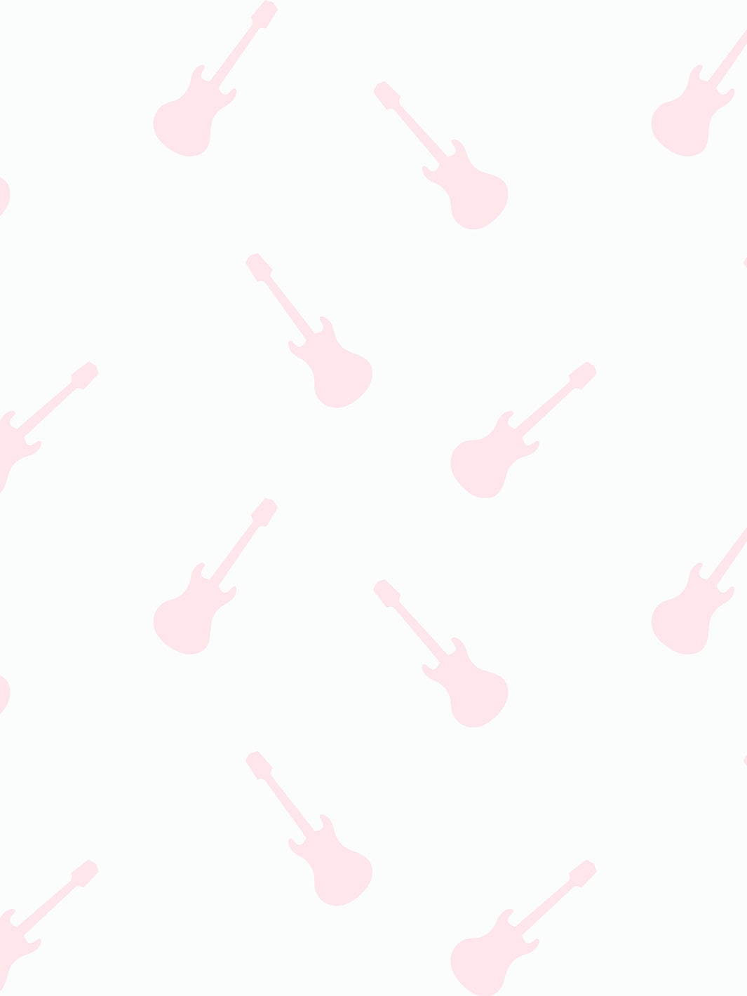 Solid Electric Guitar Removable Vinyl Wallpaper by Barbie - White