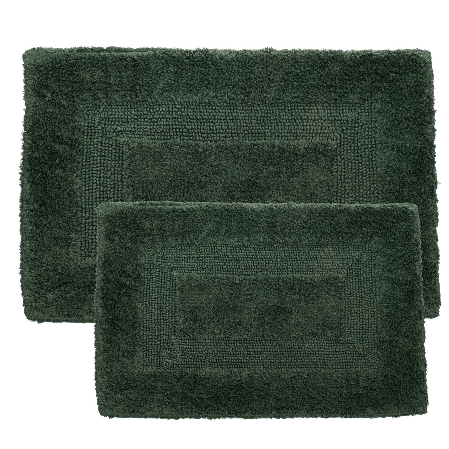 SH Juego de Alfombras Reversible de 2 Piezas 100% AlgodÃ³n - Verde