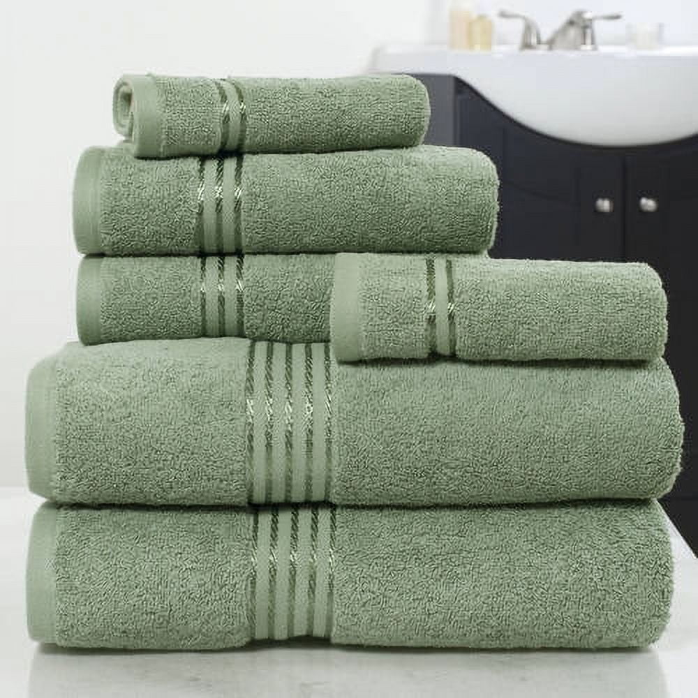 Lavish Home 6 Piece Towel Set - 625GSM Cotton Bathroom Accessories (Green)