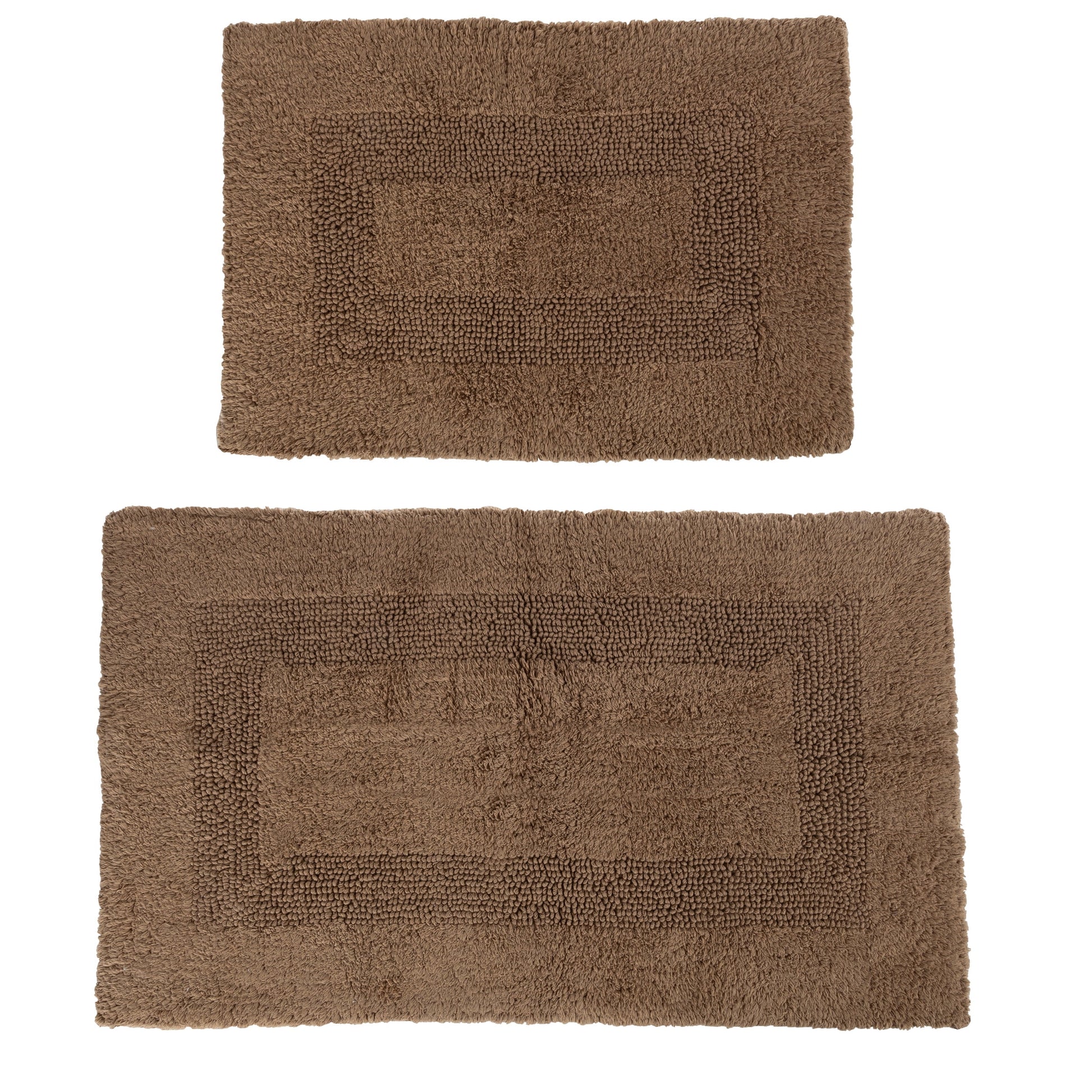 Somerset Home 2-Piece Machine Washable Cotton Bathroom Mat Set (Taupe)