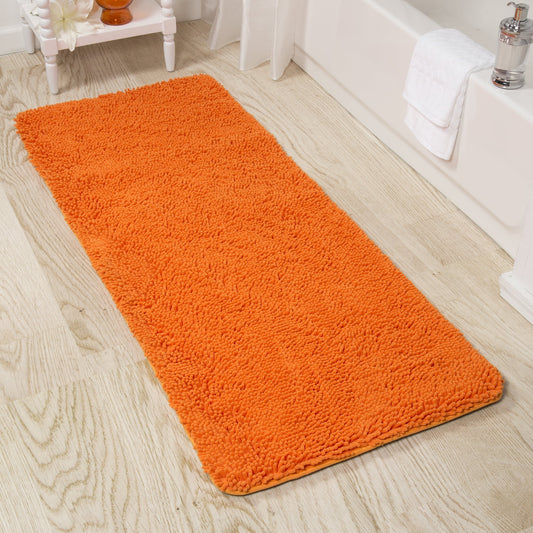 Somerset Home 58" x 24" Non-Slip Shag Memory Foam Bath Mat (Orange)