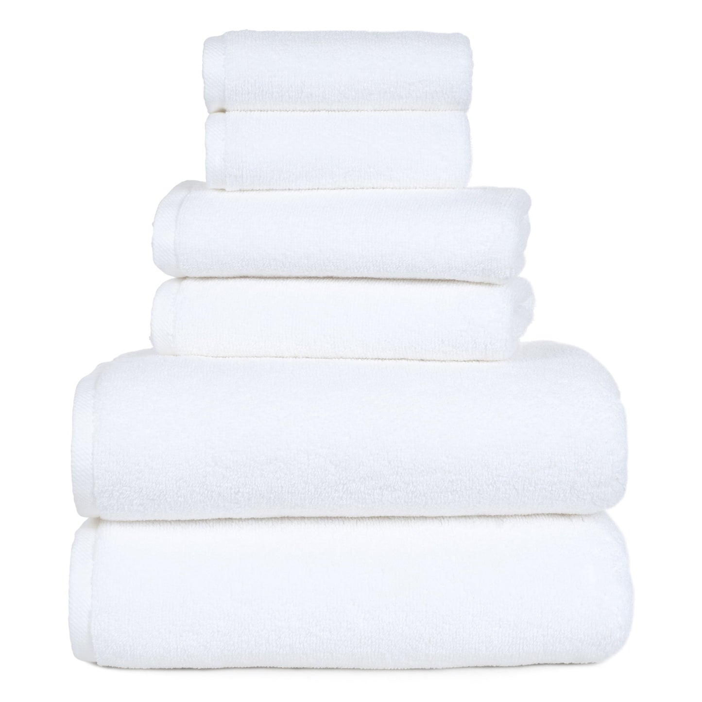 Somerset Home 6 Piece Cotton Bath Towel Set, White