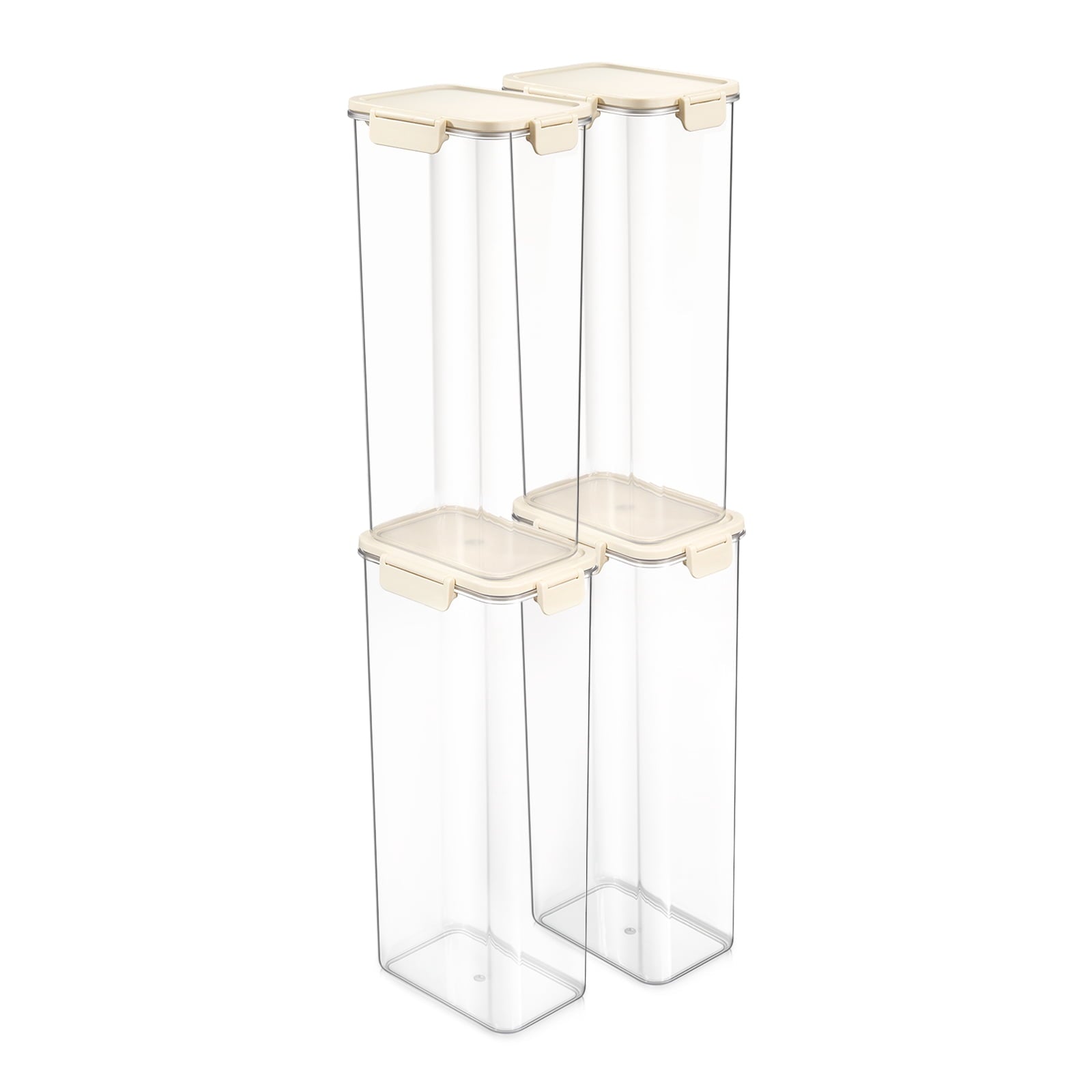 Sorbus 4-Pack Clear Extra Tall Rectangle Food Storage Containers with Lids, Stackable