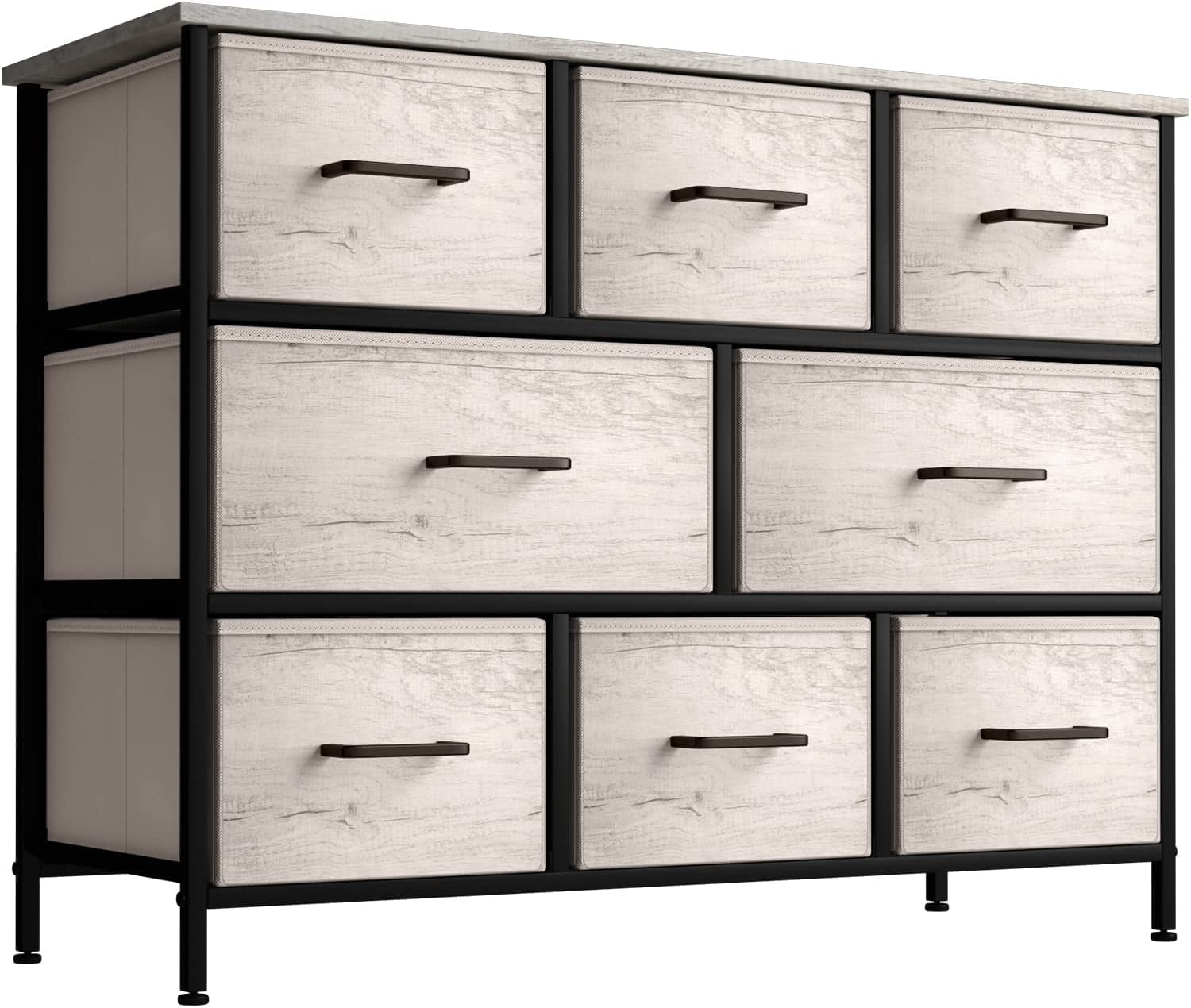 Sorbus Dresser with 8 Fabric Drawers â€“ Wide Storage Chest, Collapsible & Portable TV Stand â€“ Organizing for Bedroom & Living Room, Greige