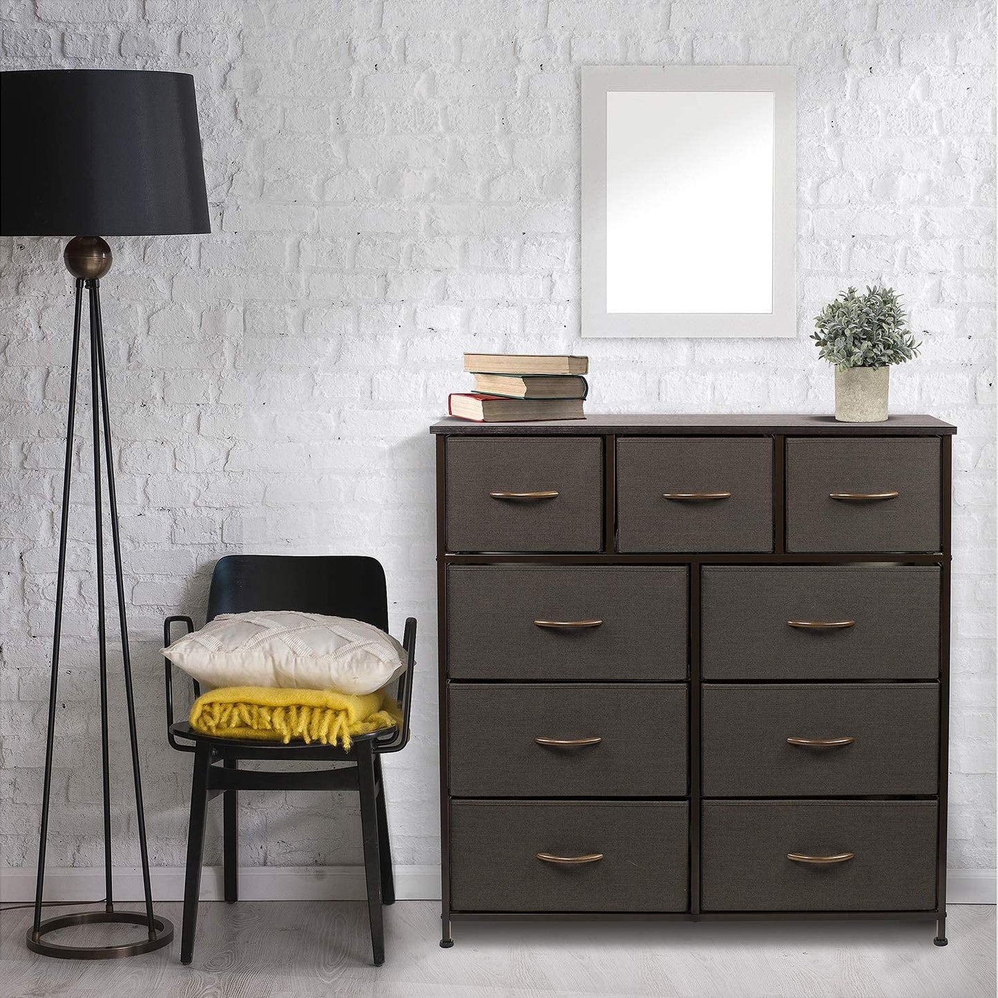 Sorbus Dresser with 9 Drawers- Brown