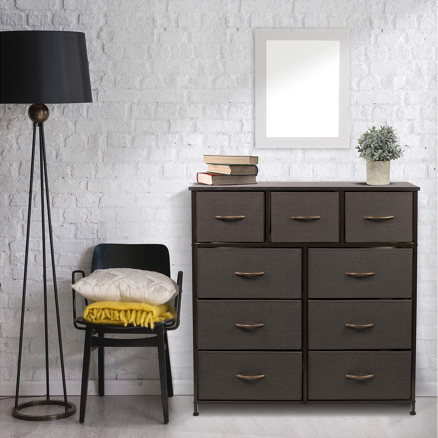 Sorbus Dresser with 9 Drawers- Brown