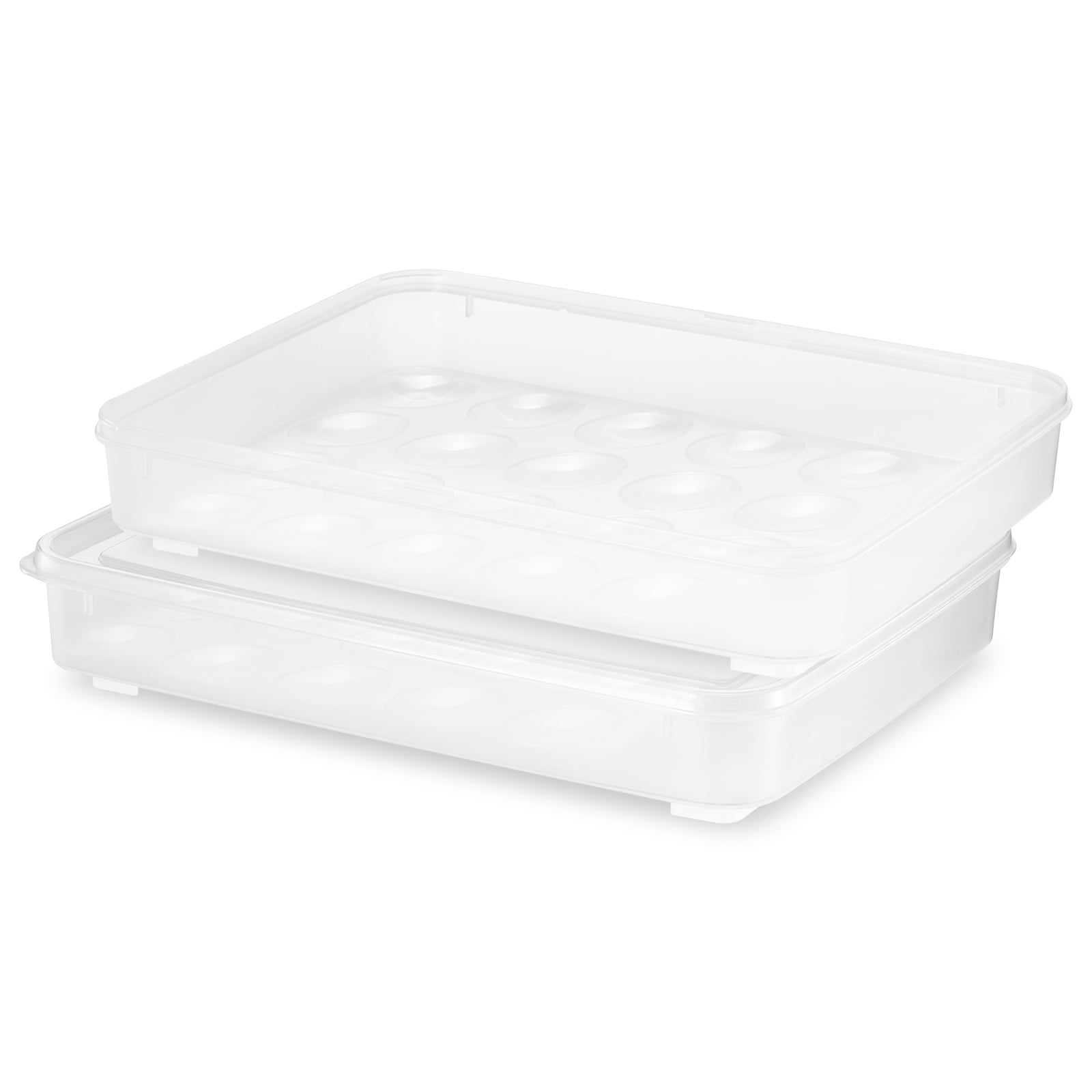 Sorbus Egg Containers with Snug Tight Lids Clear Deviled Egg Carrier Tray Stackable & Portable Dispenser (Set of 2, Holds 48-Egg)