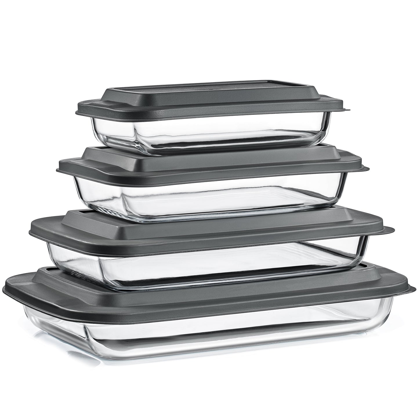 Sorbus Glass Meal Prep Containers with Airtight Lids, Oven, Freezer & Dishwasher Safe, 4-Piece Set