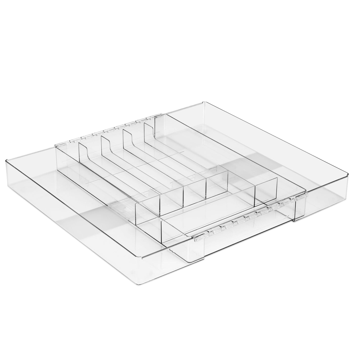 Sorbus Organizador Grande Expandible para CajÃ³n de Cubiertos â€“ Bandeja Ajustable para Utensilios y CuberterÃ­a, Transparente