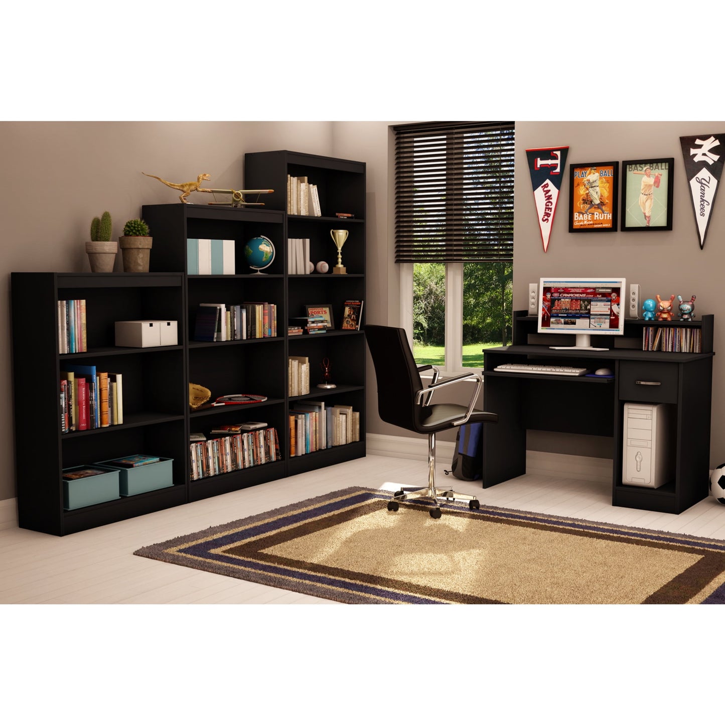 South Shore Axess, Contemporary Bookcase, Standard Black