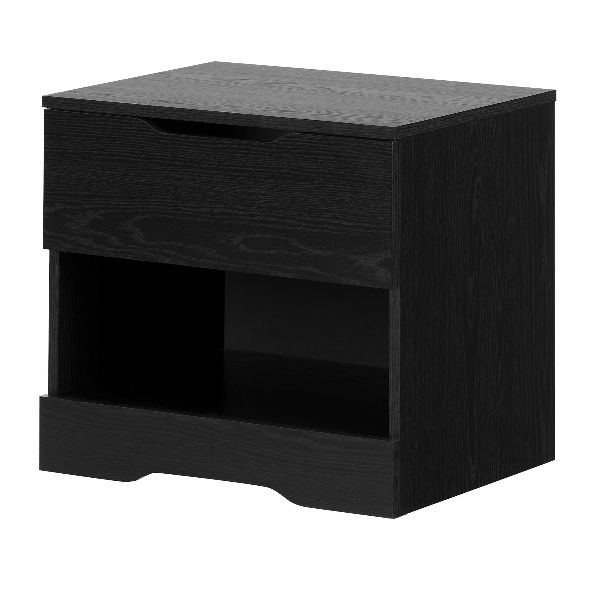 South Shore Holland 1-Drawer Nightstand - End Table with Storage Black