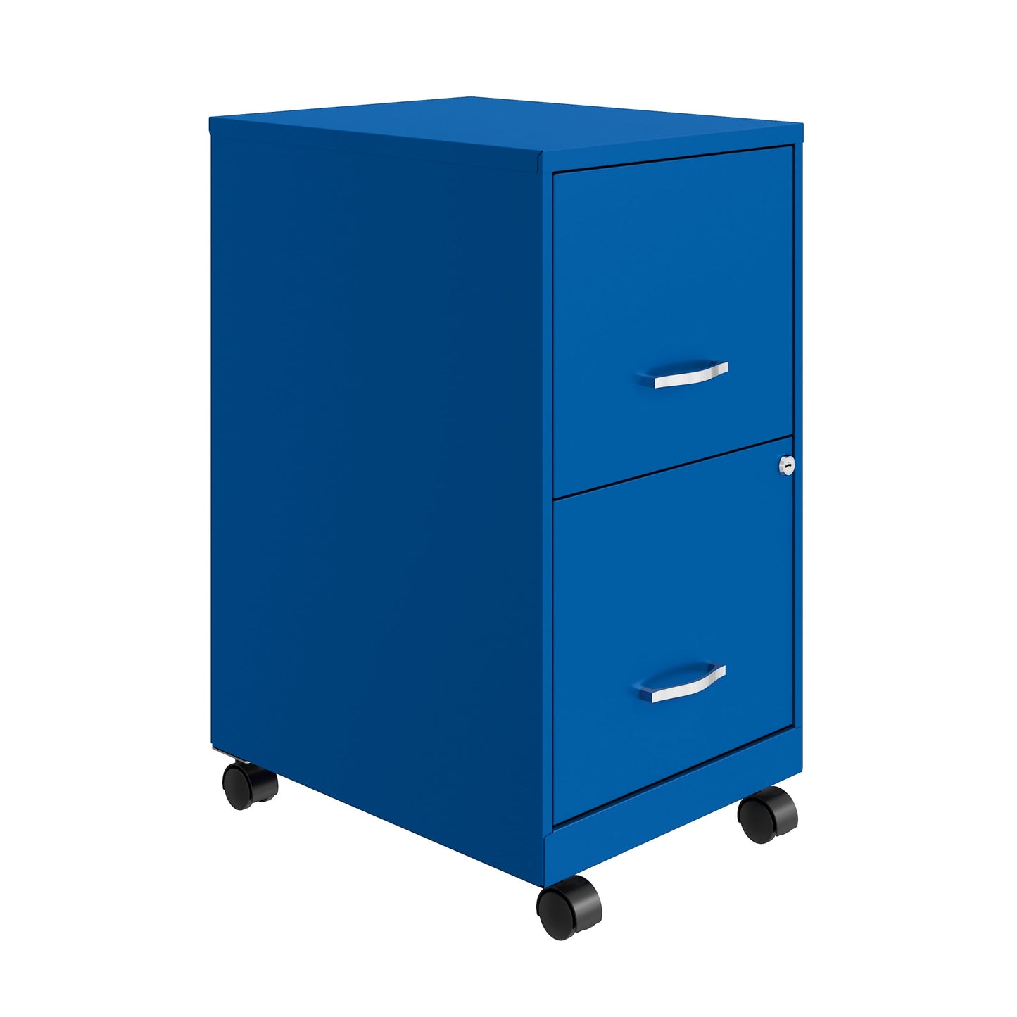 Space Solutions 18" Deep 2 Drawer Mobile Letter Width Vertical File Cabinet, Blue