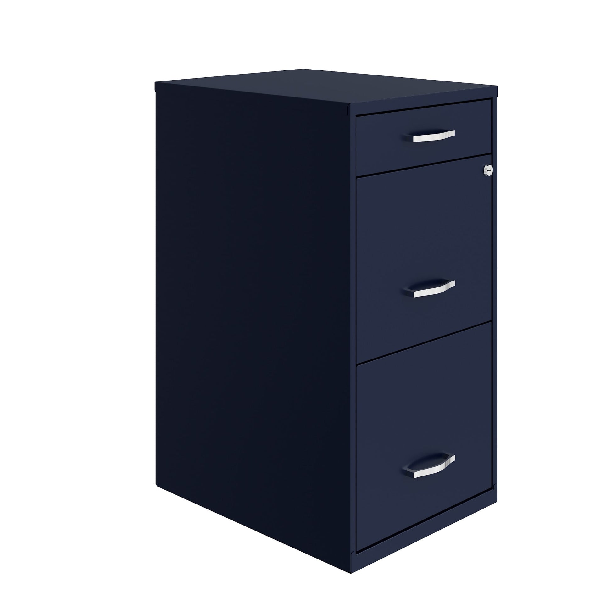 Space Solutions 3 Drawer Letter Width Vertical File Cabinet with Pencil Drawer, Navy