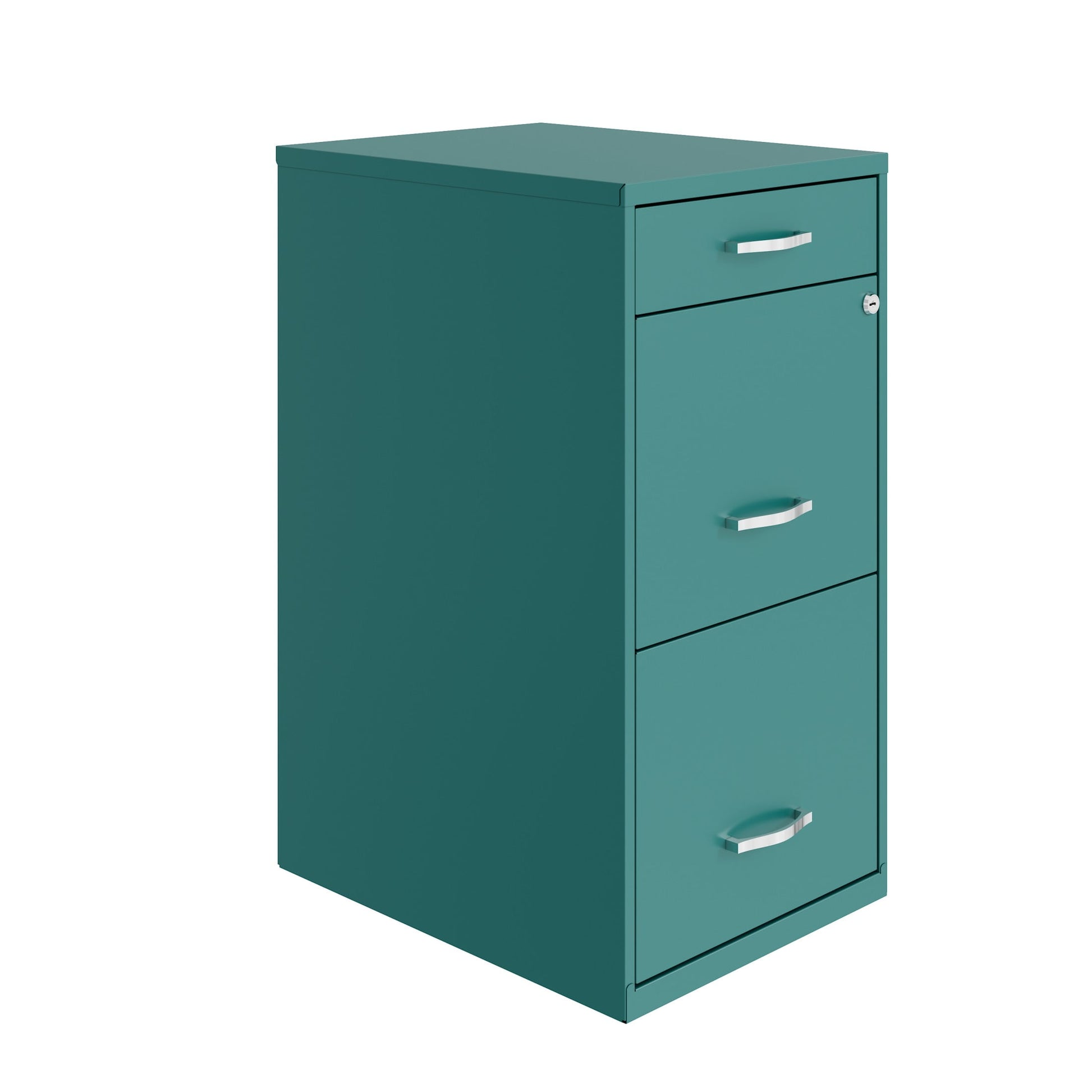 Space Solutions 3 Drawer Letter Width Vertical File Cabinet with Pencil Drawer, Teal