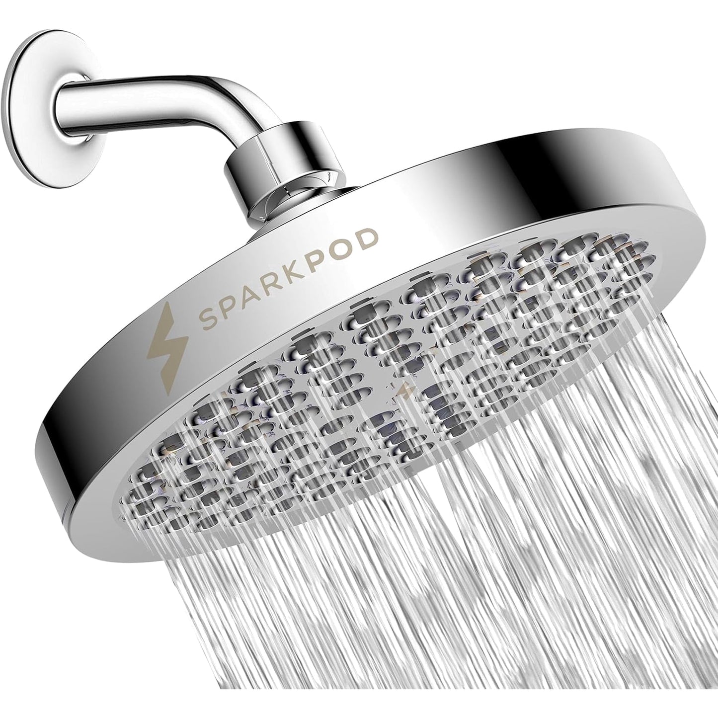 SparkPod 6 inch Chrome High Pressure Showerhead