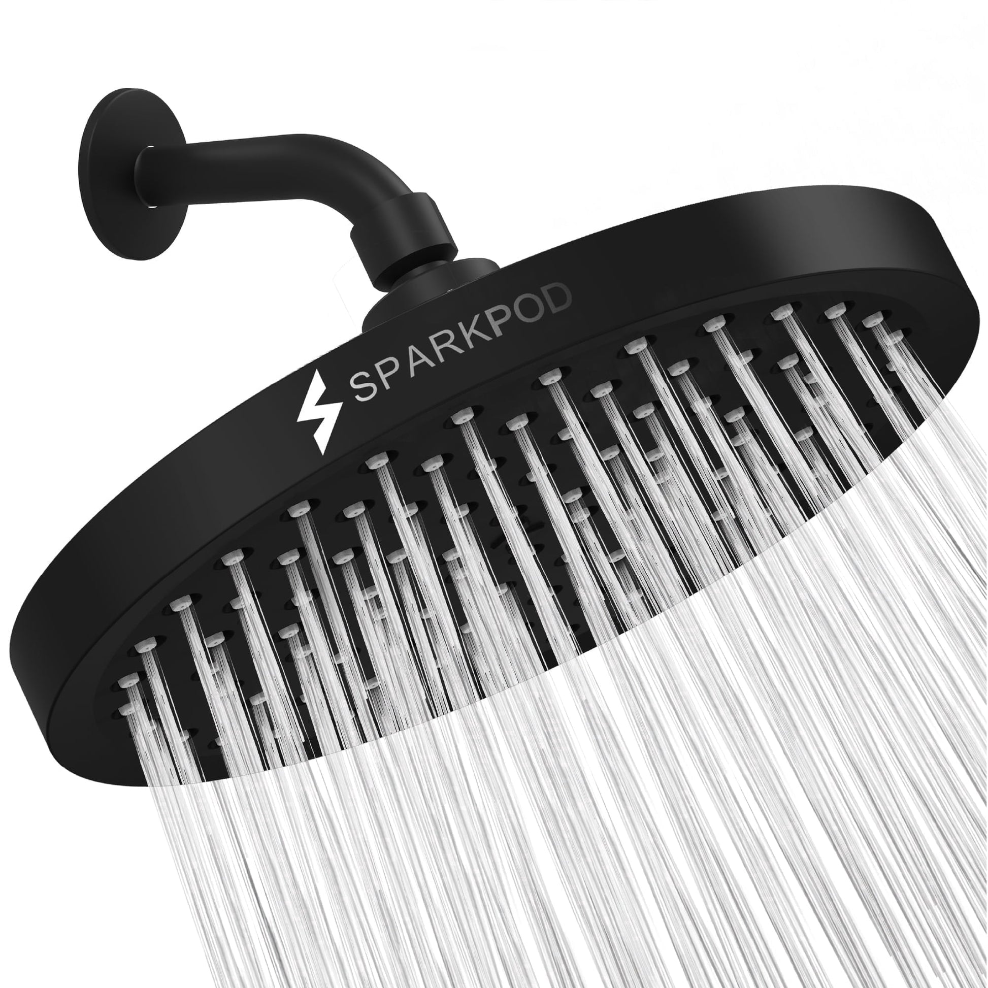 SparkPod 8" Matte Black High Pressure Showerhead
