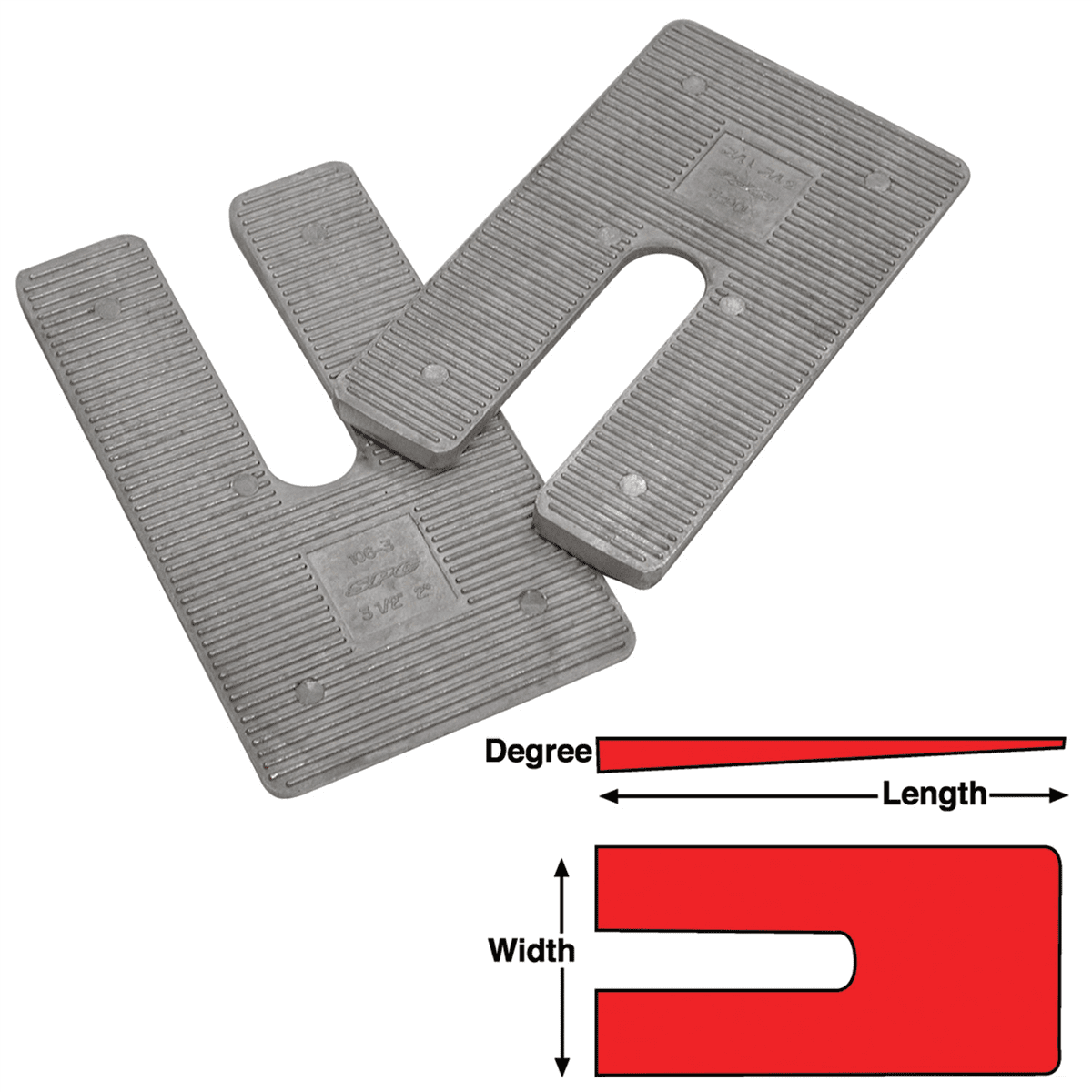 Specialty Products Company AL SHIMS 4x6.5x3.5 DEG (6)