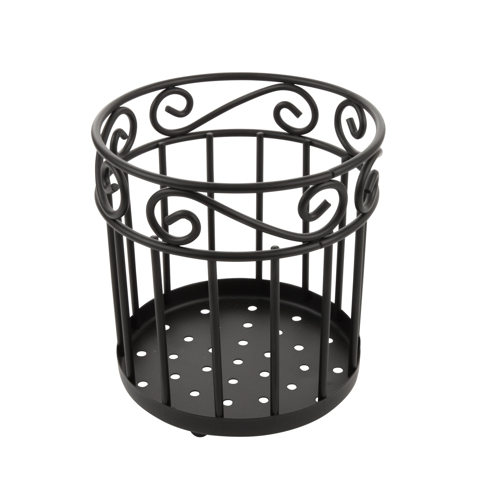 Spectrum Diversified Scroll Grande Utensil Holder & Kitchen Countertop Organizer, Cooking Utensil Crock for Kitchen Organization & Storage, Cutlery & Flatware Caddy