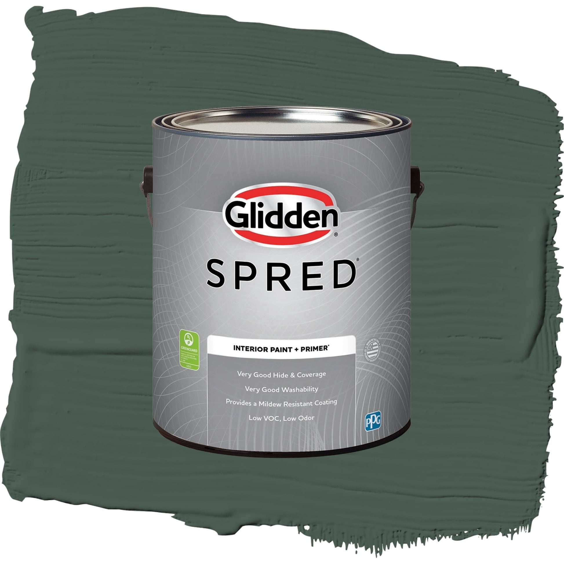 Spred Dark Green Velvet Interior Paint + Primer Flat , 1 Gallon
