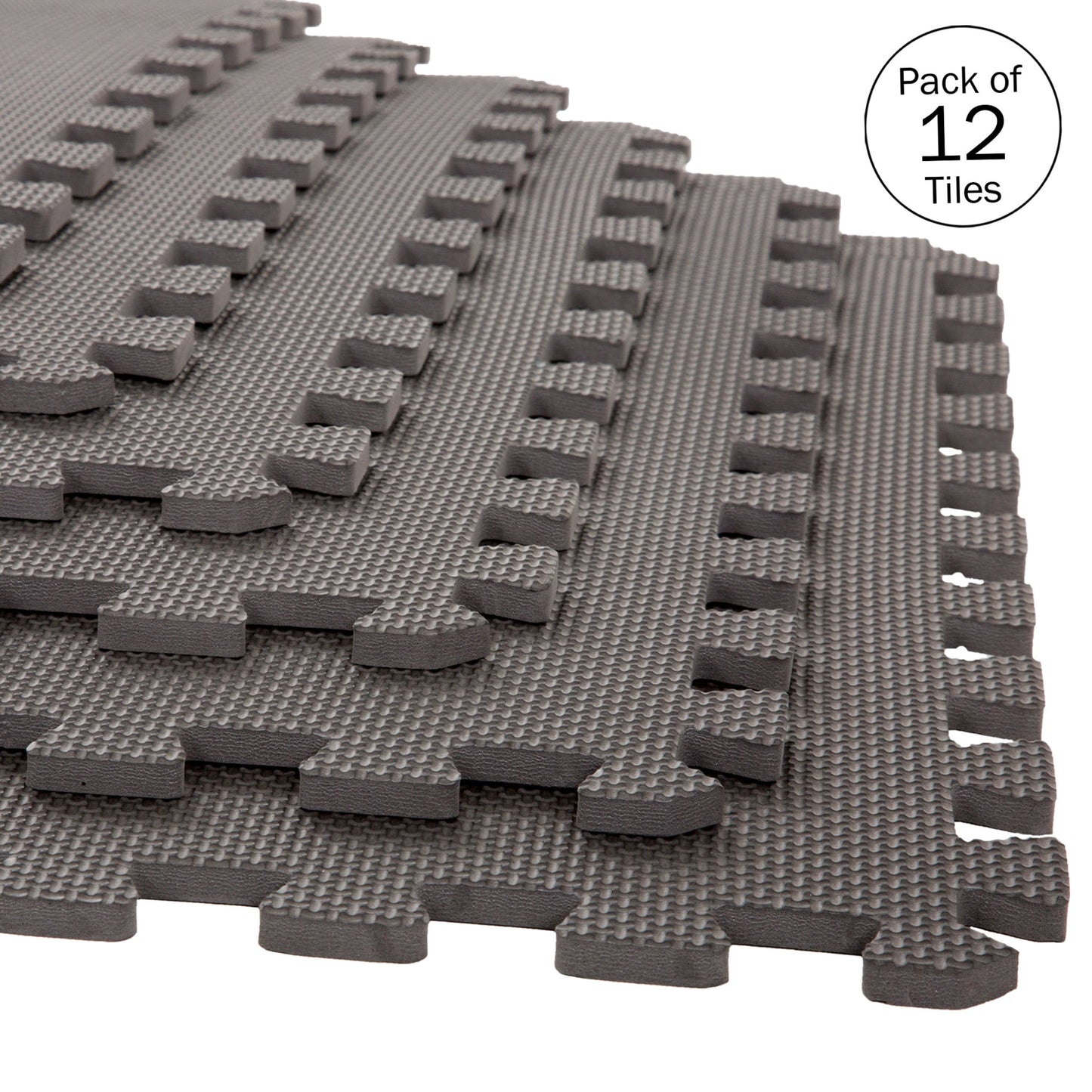 Stalwart Tapetes Entrelazados de Espuma Gris EVA de 24" x 24" Acolchados de 12 Piezas