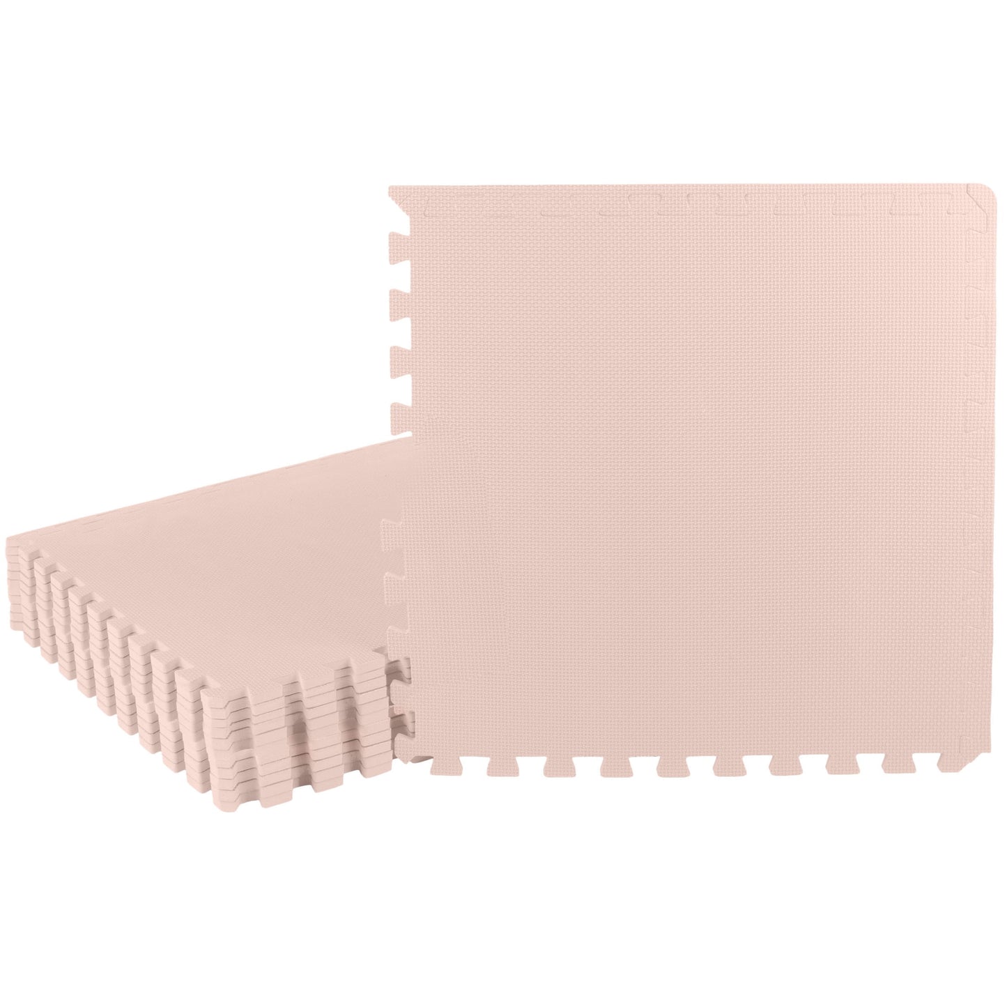 Stalwart 48sqft Foam Floor Tiles - Soft Nontoxic Baby Play Mat, Pink