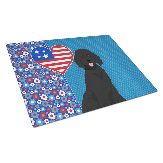 Standard Black Poodle Glass Cutting Board Large 12 in x 15 in
