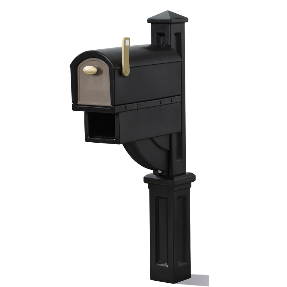 Step2 MailMaster Hudson Mailbox | Black Mailbox with Newspaper Holder