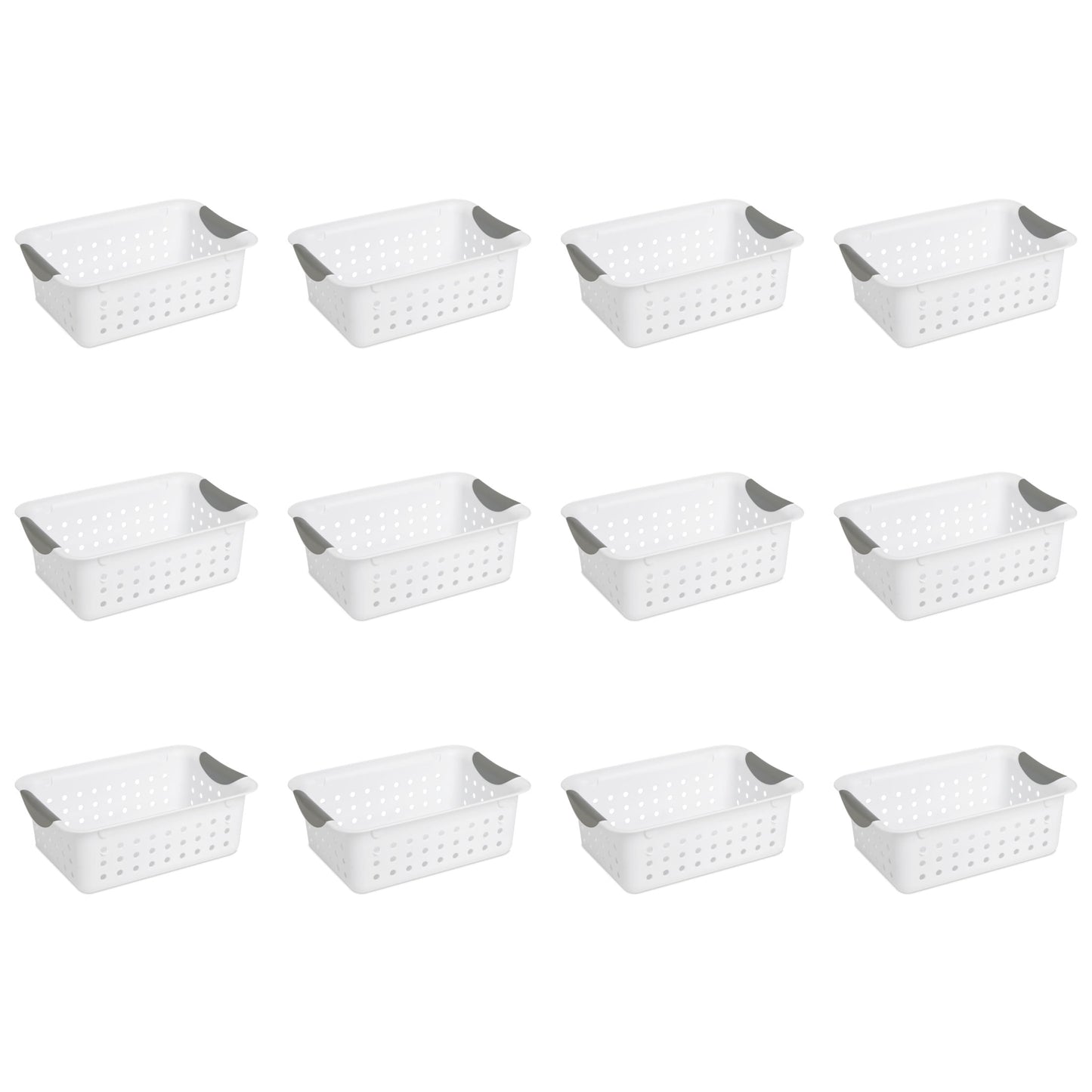 Sterilite Canasta PequeÃ±a Ultraâ„¢, Contenedor de Almacenamiento de PlÃ¡stico Abierto, SoluciÃ³n de OrganizaciÃ³n VersÃ¡til, Blanco, Paquete de 12