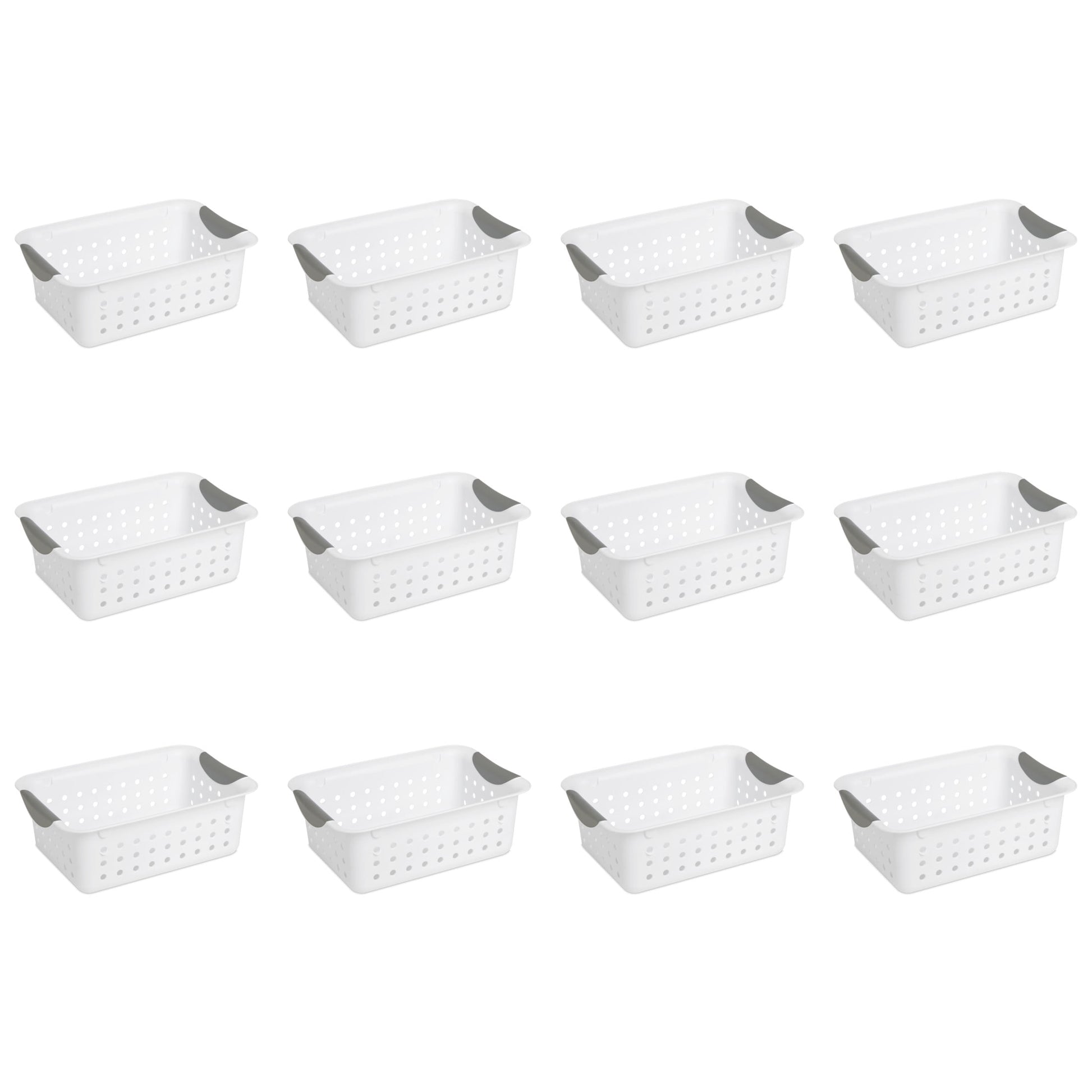 Sterilite Canasta PequeÃ±a Ultraâ„¢, Contenedor de Almacenamiento de PlÃ¡stico Abierto, SoluciÃ³n de OrganizaciÃ³n VersÃ¡til, Blanco, Paquete de 12