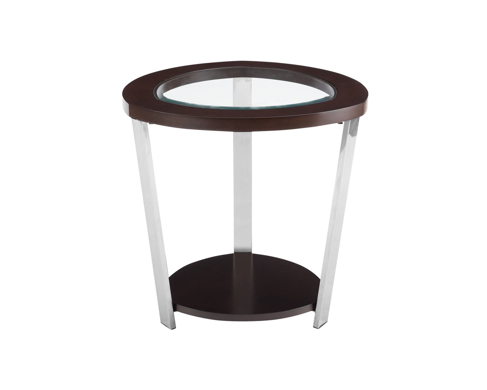 Steve Silver Duncan Contemporary 23" Round Wood End Table, Espresso