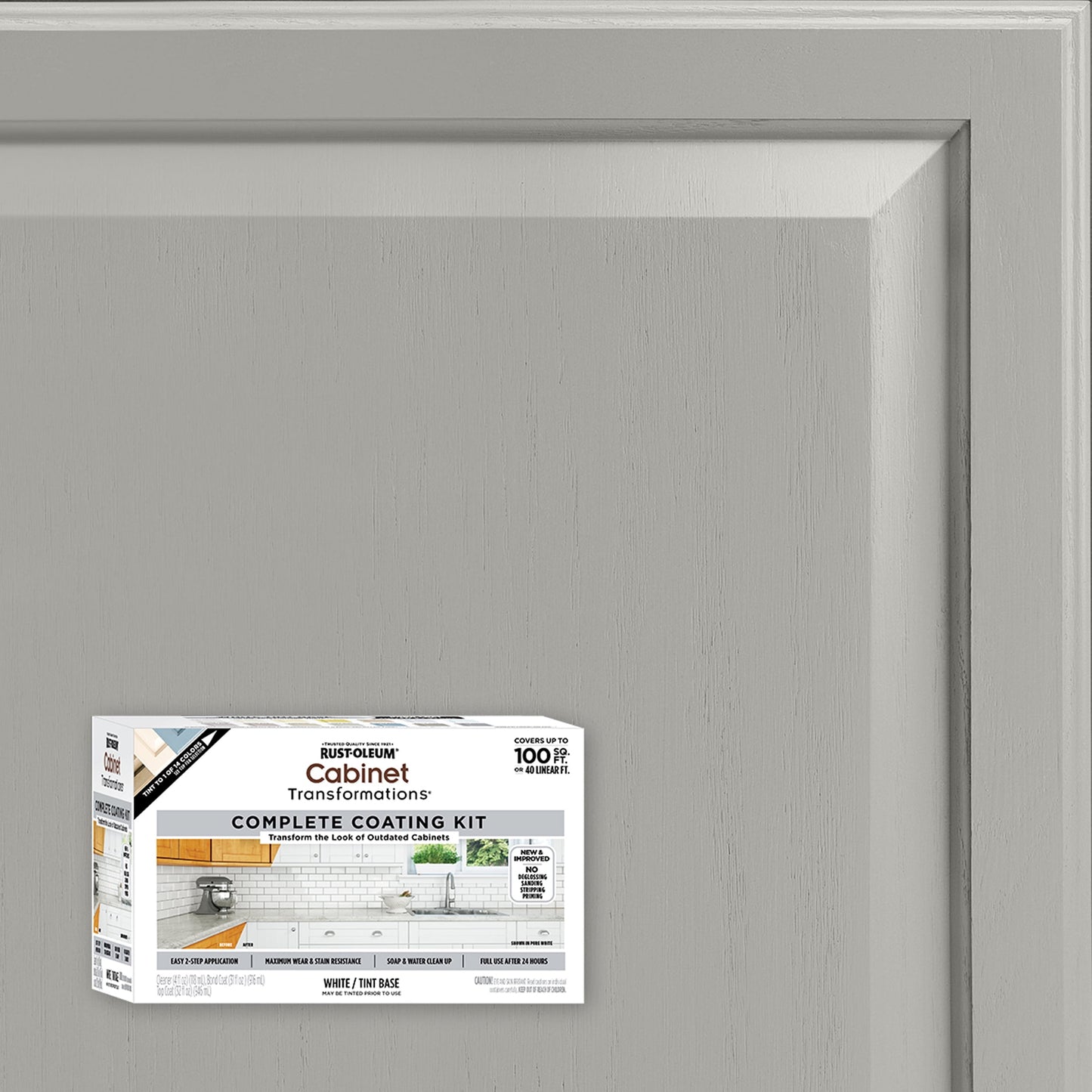 Stone Gray, Rust-Oleum Cabinet Transformations Satin Coating Kit-37467813T, Quart