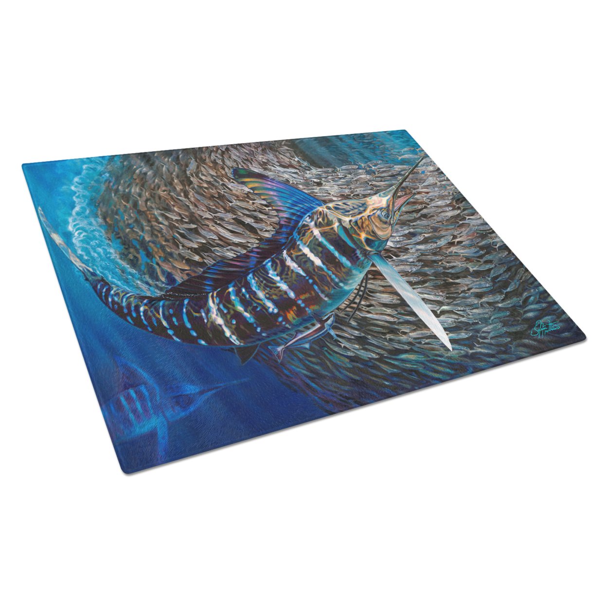 Striped Gem Striped Marlin Glass Cutting Board Large