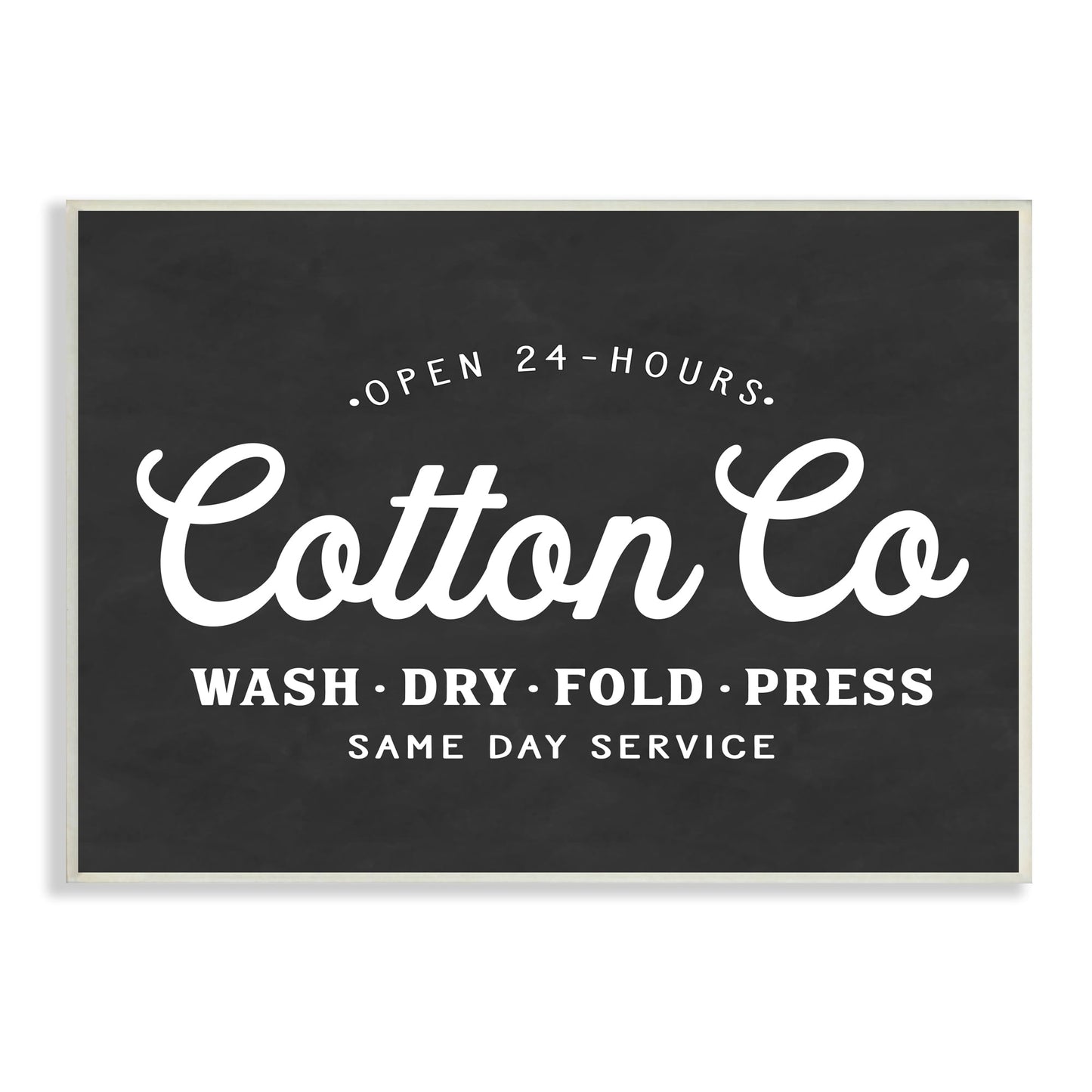 Stupell Industries Cotton Co. Laundry Room Sign Black White Minimal, 10 x 15, Designed by Lettered and Lined