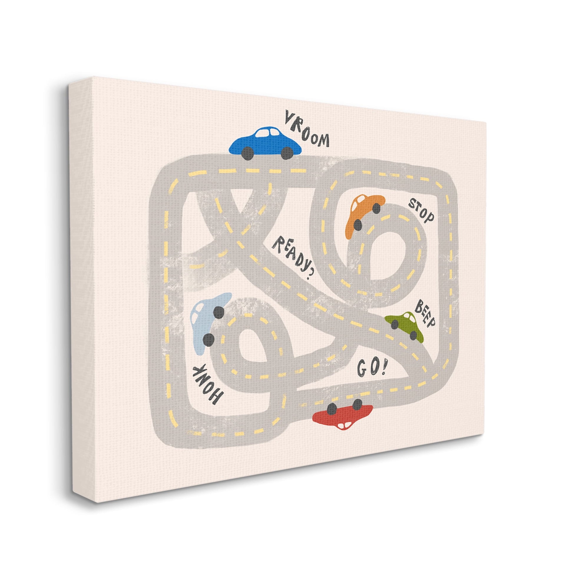 Stupell Industries Kid's Cartoon Car Road Map Fun Playful Streets, 36 x 48, Designed by Daphne Polselli