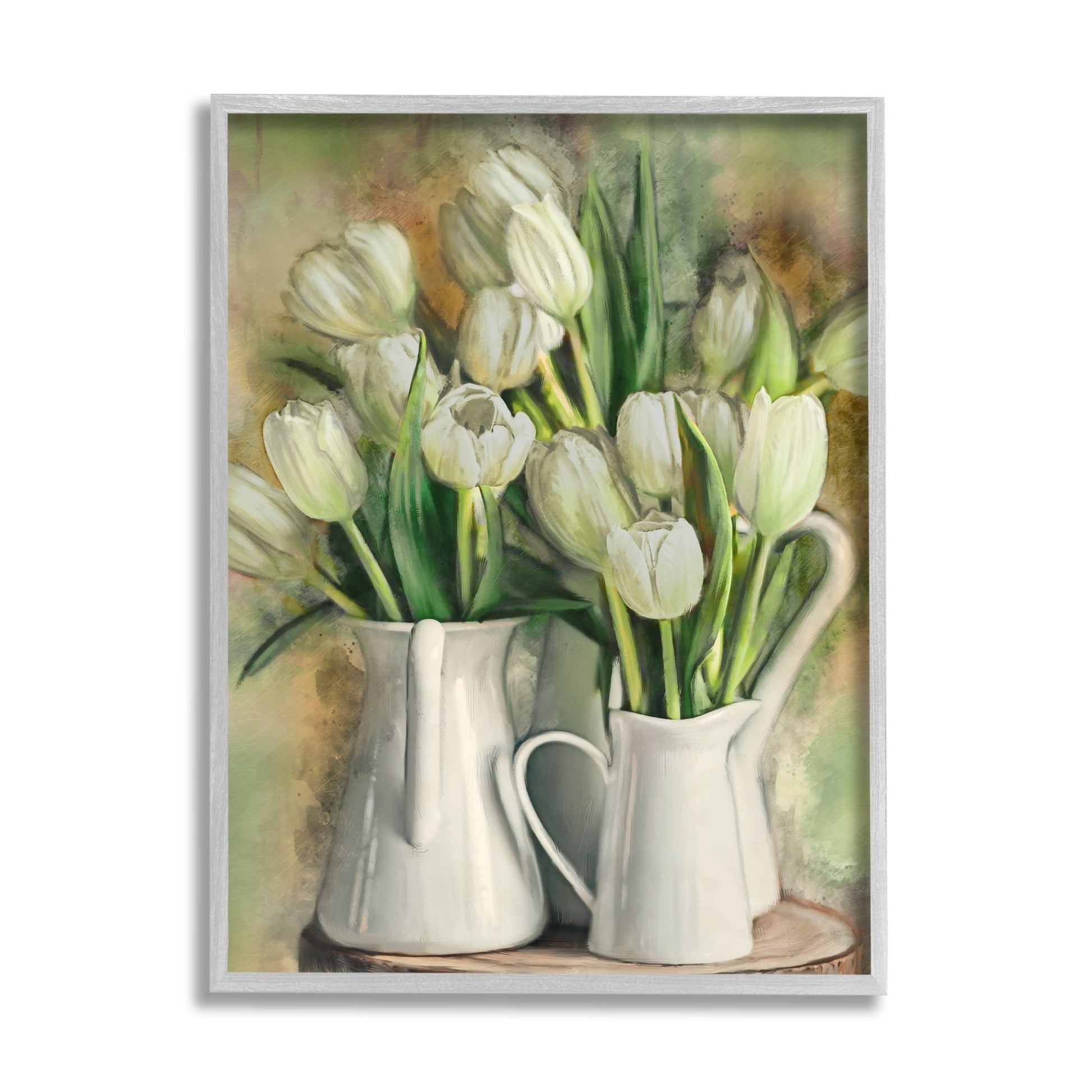 Stupell Industries White Tulips in Charming Country Pitchers Designed by Ziwei Li