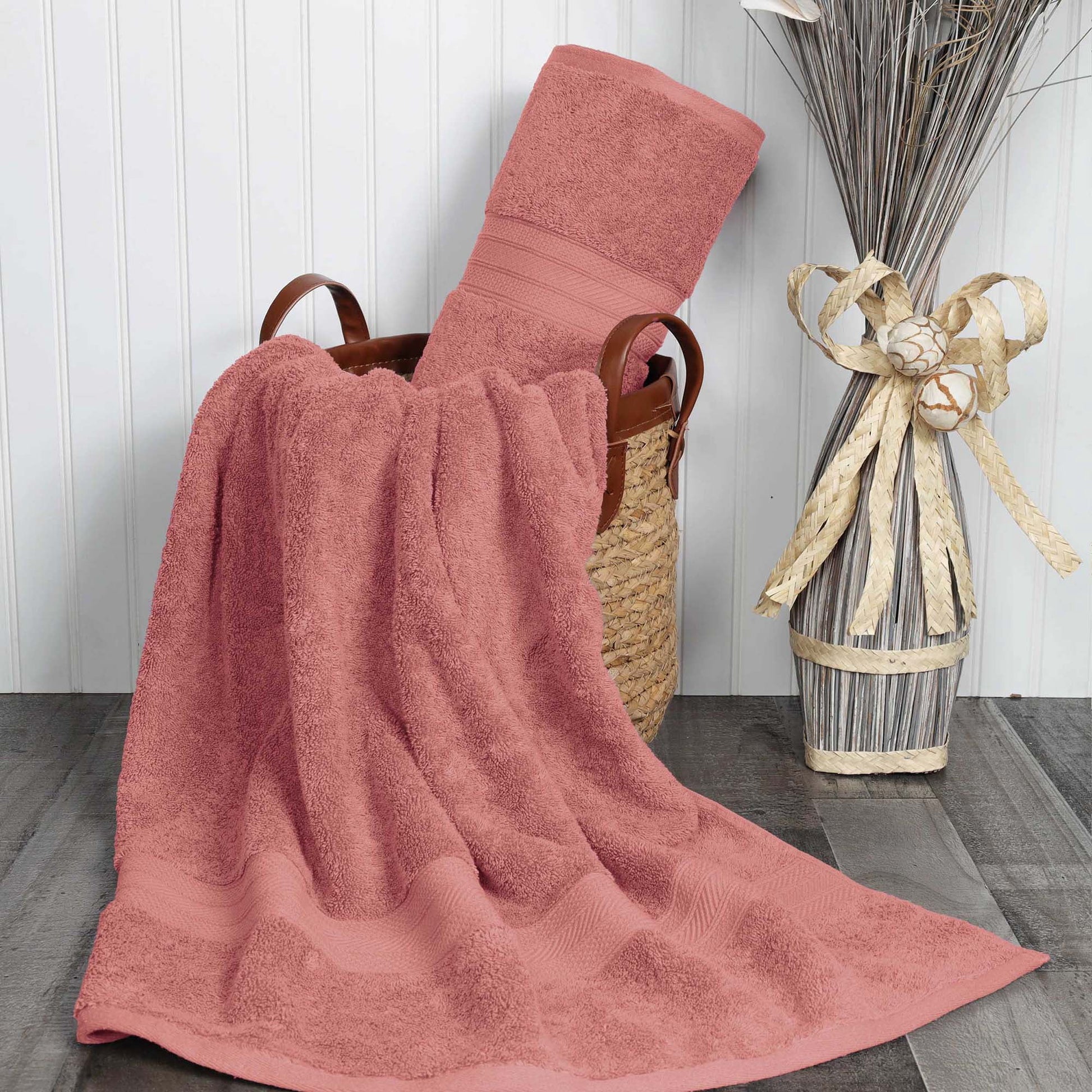 Superior Atlas Cotton Heavyweight 2 Piece Towel Set, Blush