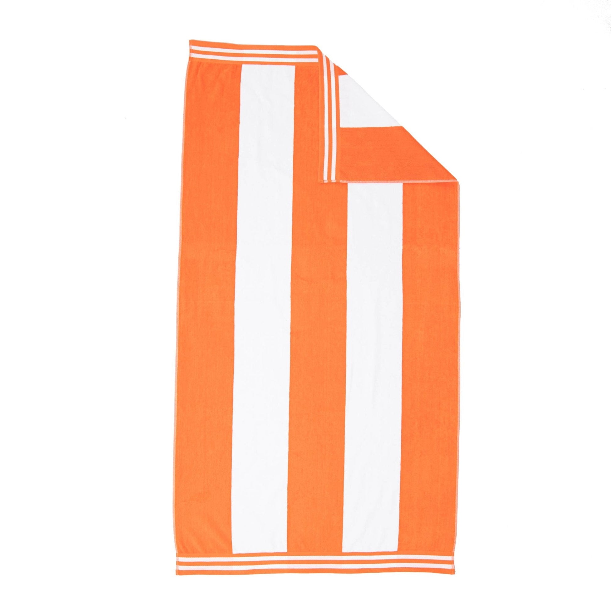 Superior Cabana Striped 4-Piece Oversized Cotton Beach Towel Set, Orange