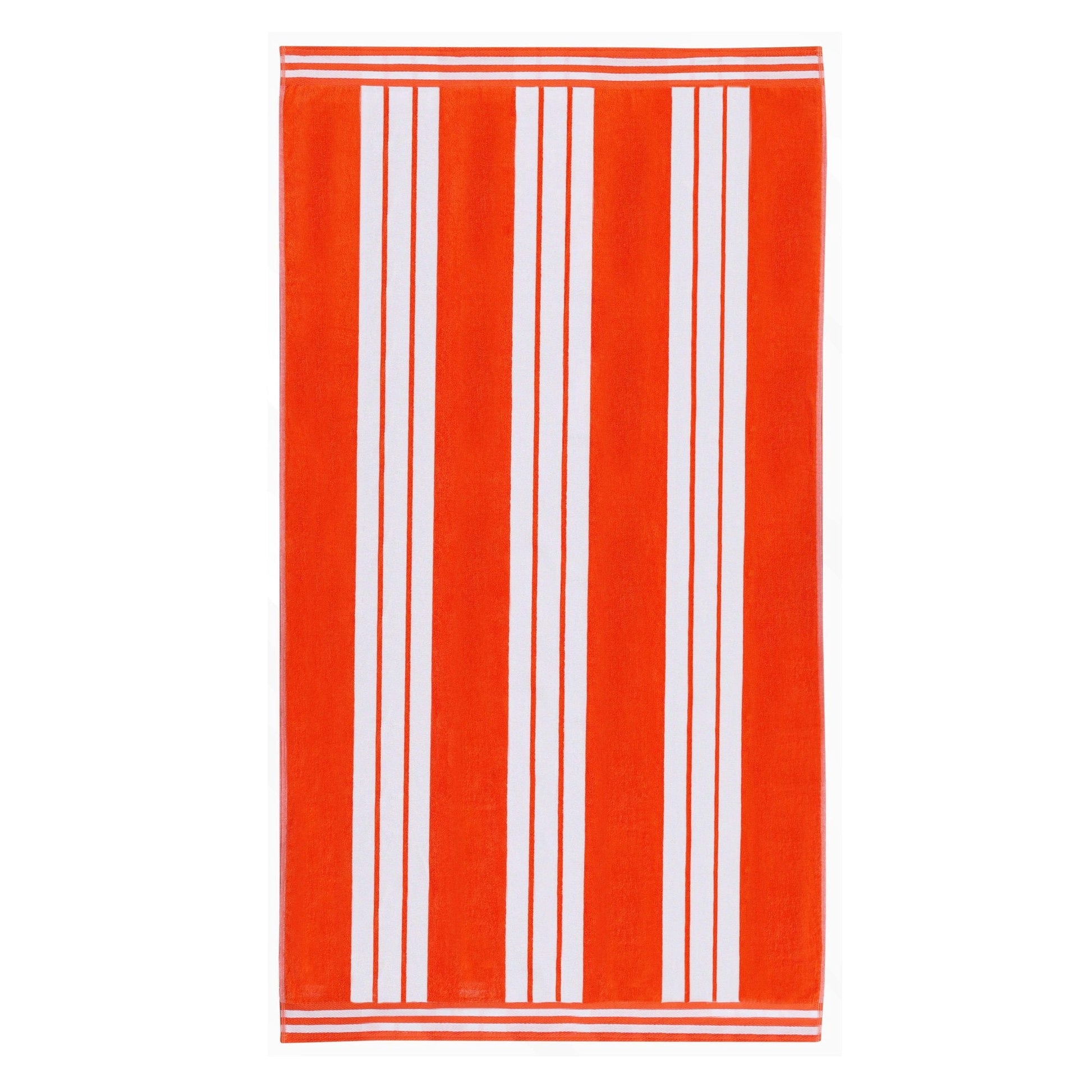 Superior Cotton Striped Oversized Beach Towel Set of 4, 34" x 64", Coral
