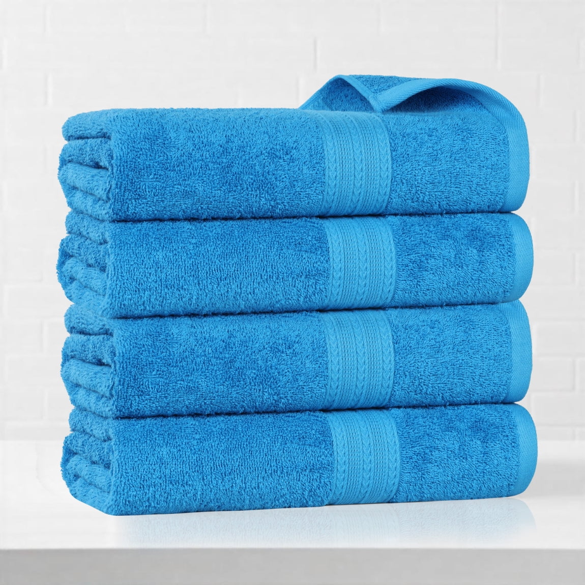 Superior Eco-Friendly Cotton 4-Piece, Aster Blue, Bath Towel Set