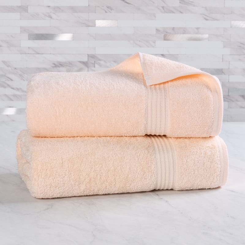 Superior Egyptian Cotton Absorbent Peach Bath Sheet Set of 2