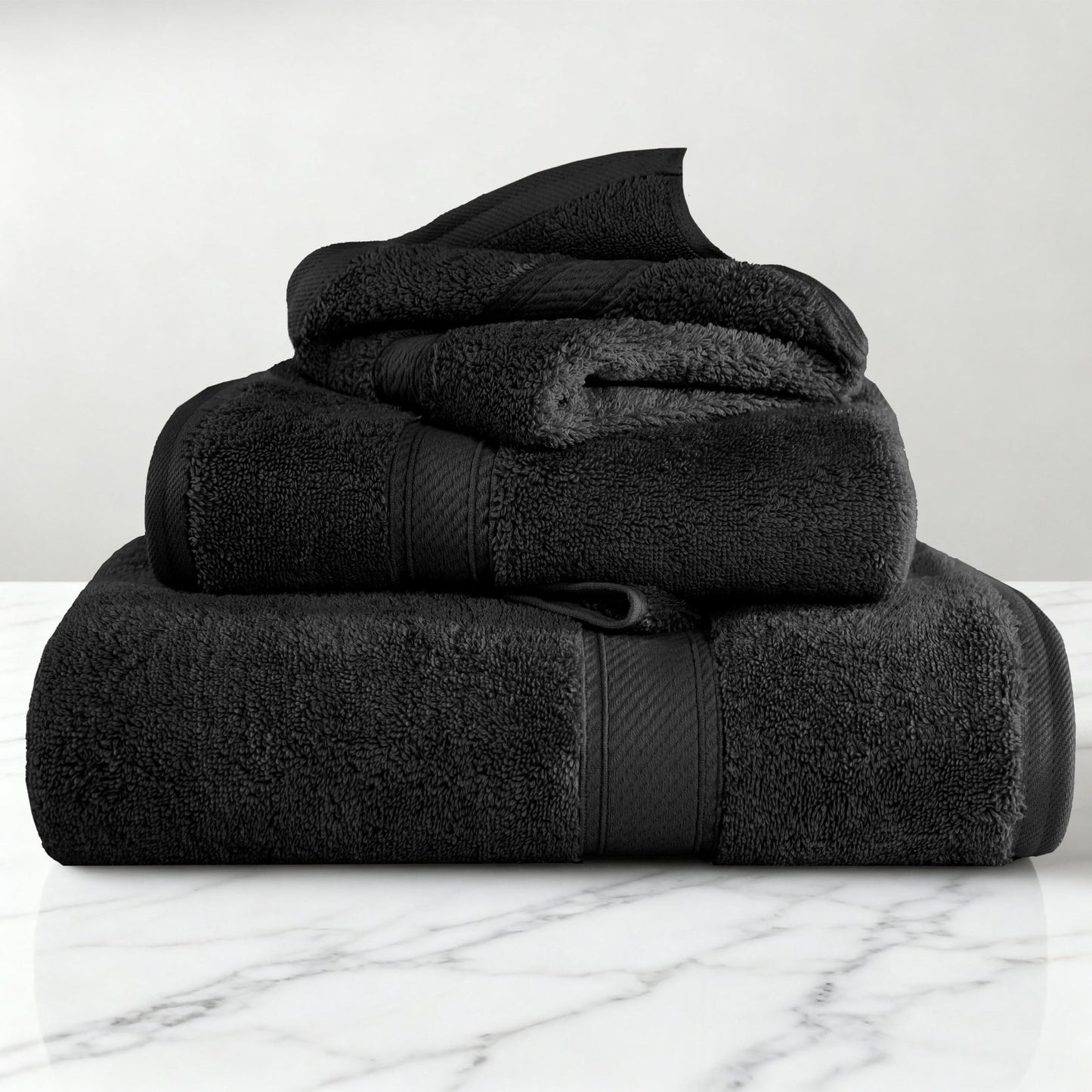 Superior 800 GSM Egyptian Cotton 8-Piece Towel Set, Soft Ultra Absorbent Towels, Light Blue