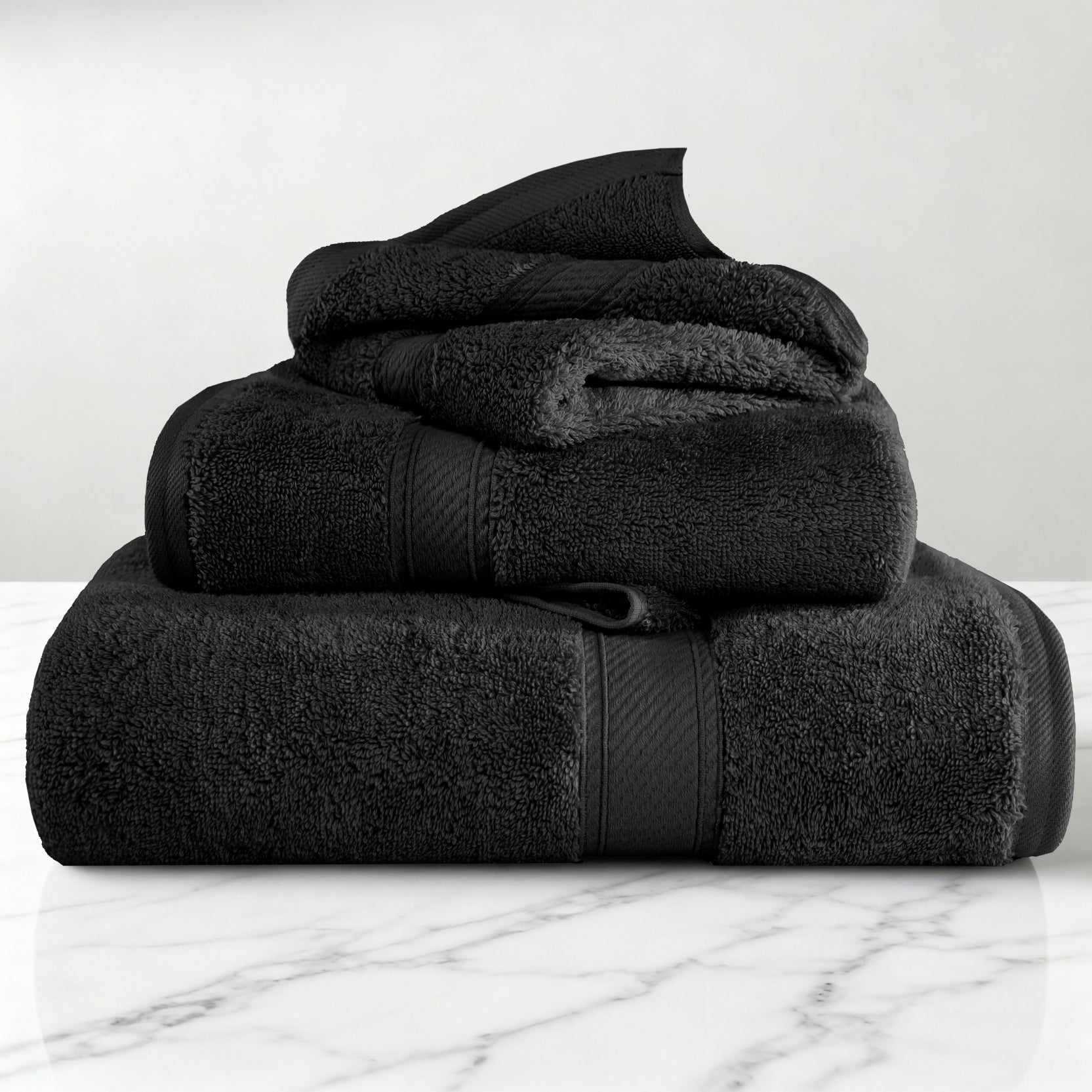 Superior 800 GSM Egyptian Cotton 8-Piece Towel Set, Soft Ultra Absorbent Towels, Light Blue