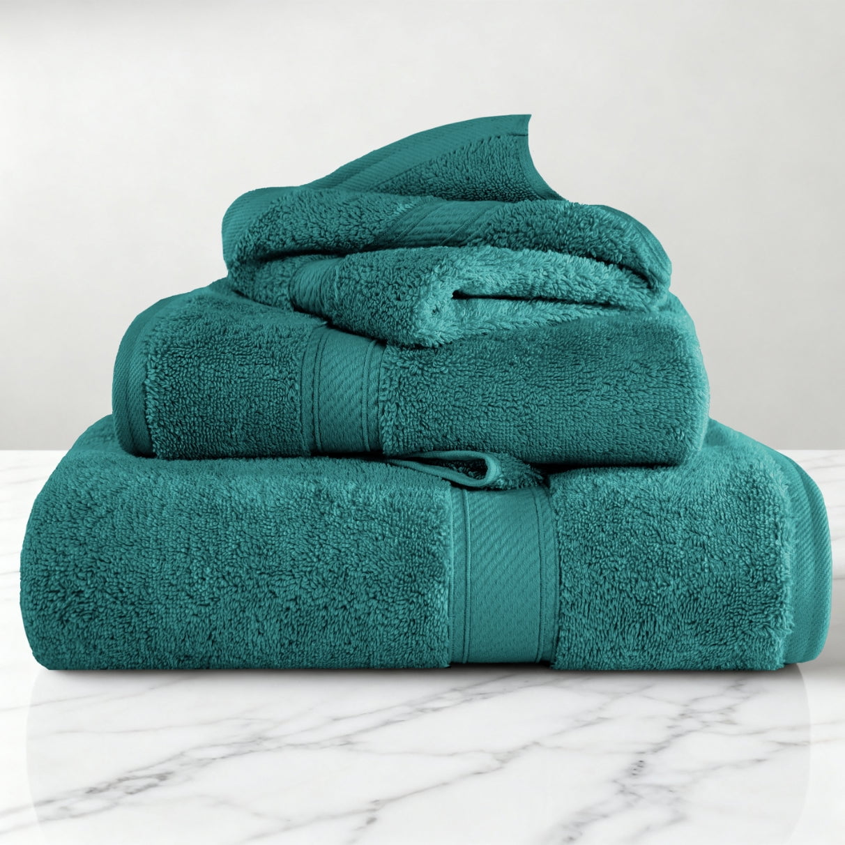 Superior 800 GSM Egyptian Cotton 6-Piece Towel Set, Soft Ultra Absorbent Towels, Light Blue