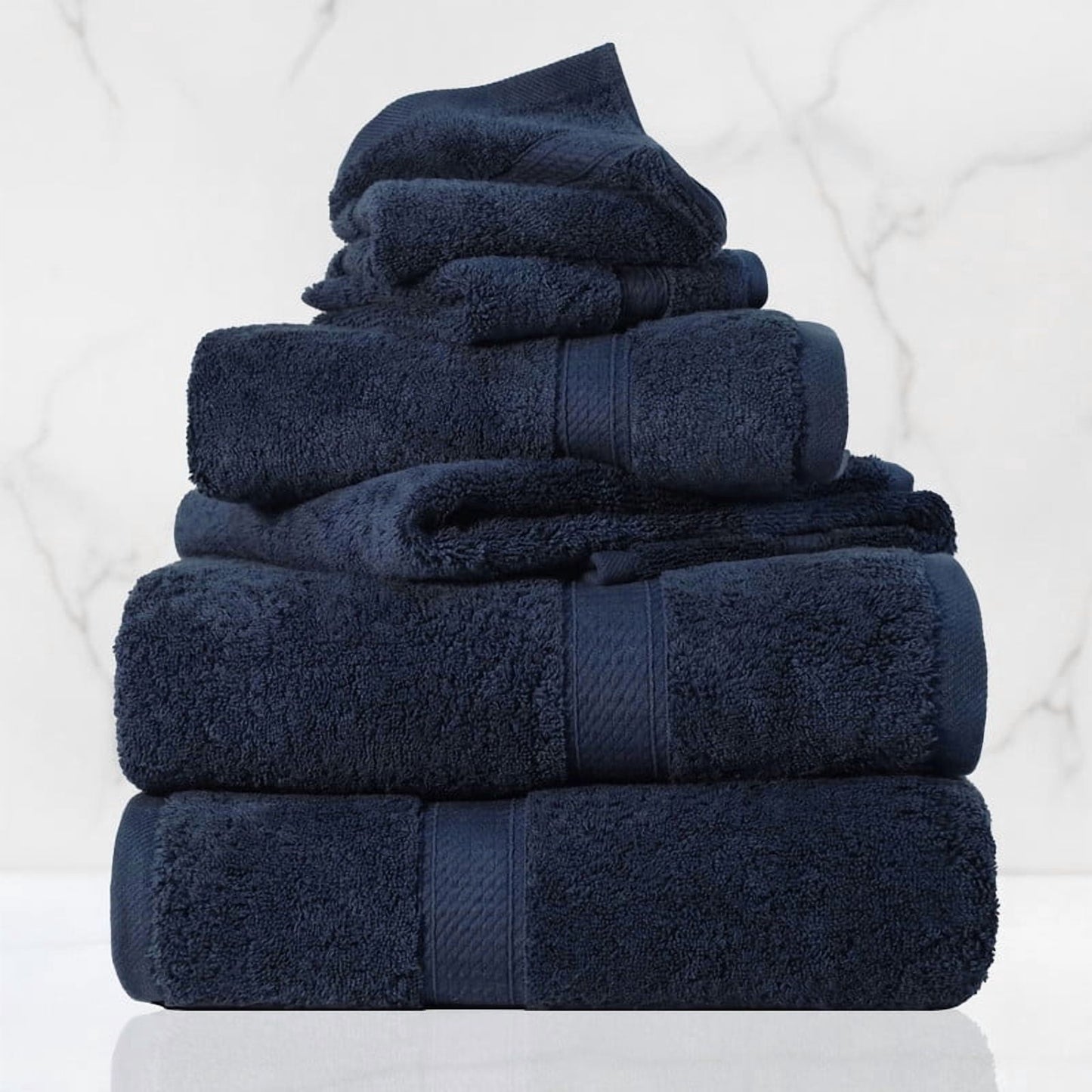 Superior 800 GSM Egyptian Cotton 6-Piece Face Towel Set, Soft Ultra Absorbent Towels, Coral