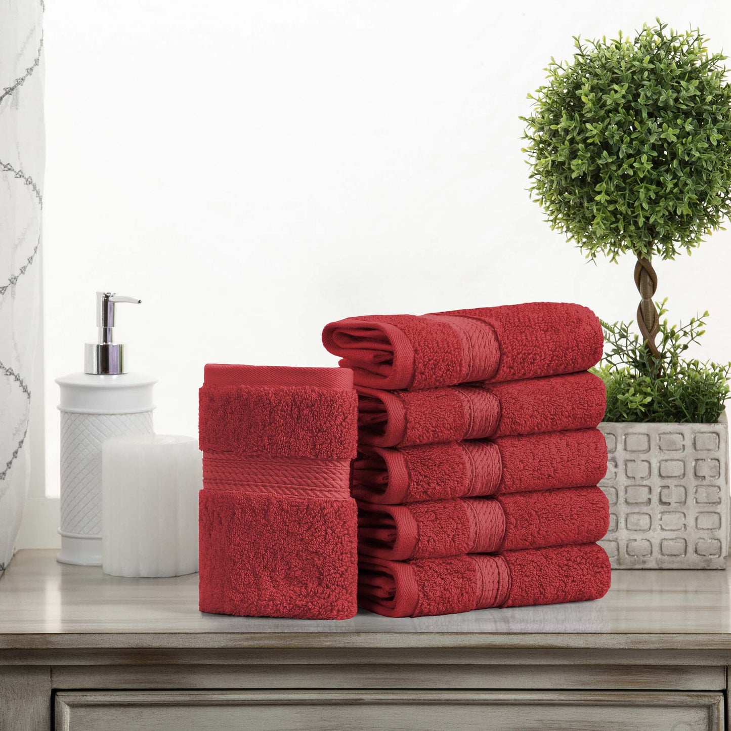 Superior 800 GSM Egyptian Cotton 4-Piece Hand Towel Set, Soft Ultra Absorbent Towels, Chocolate