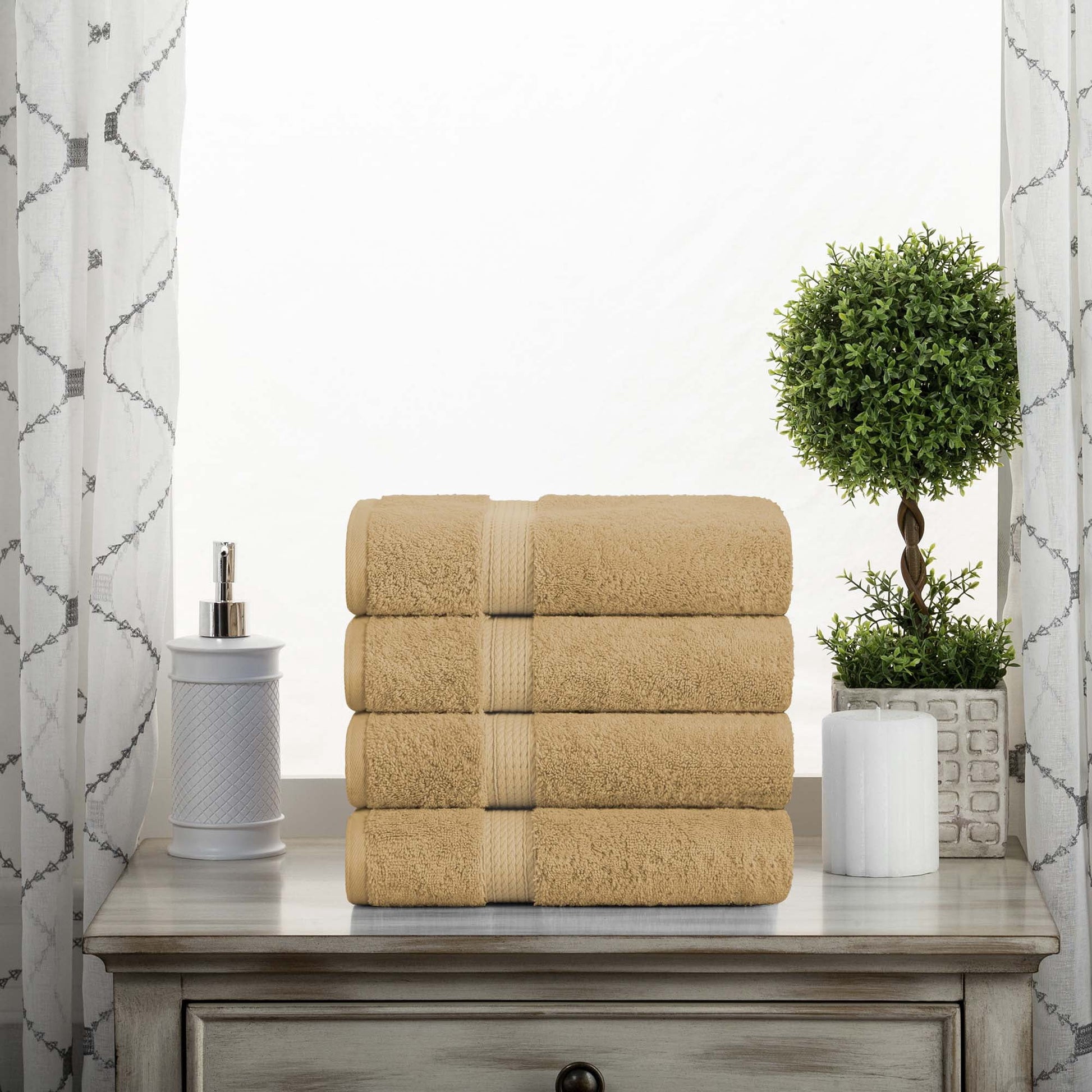 Superior 800 GSM Egyptian Cotton 10-Piece Towel Set, Soft Ultra Absorbent Towels, White